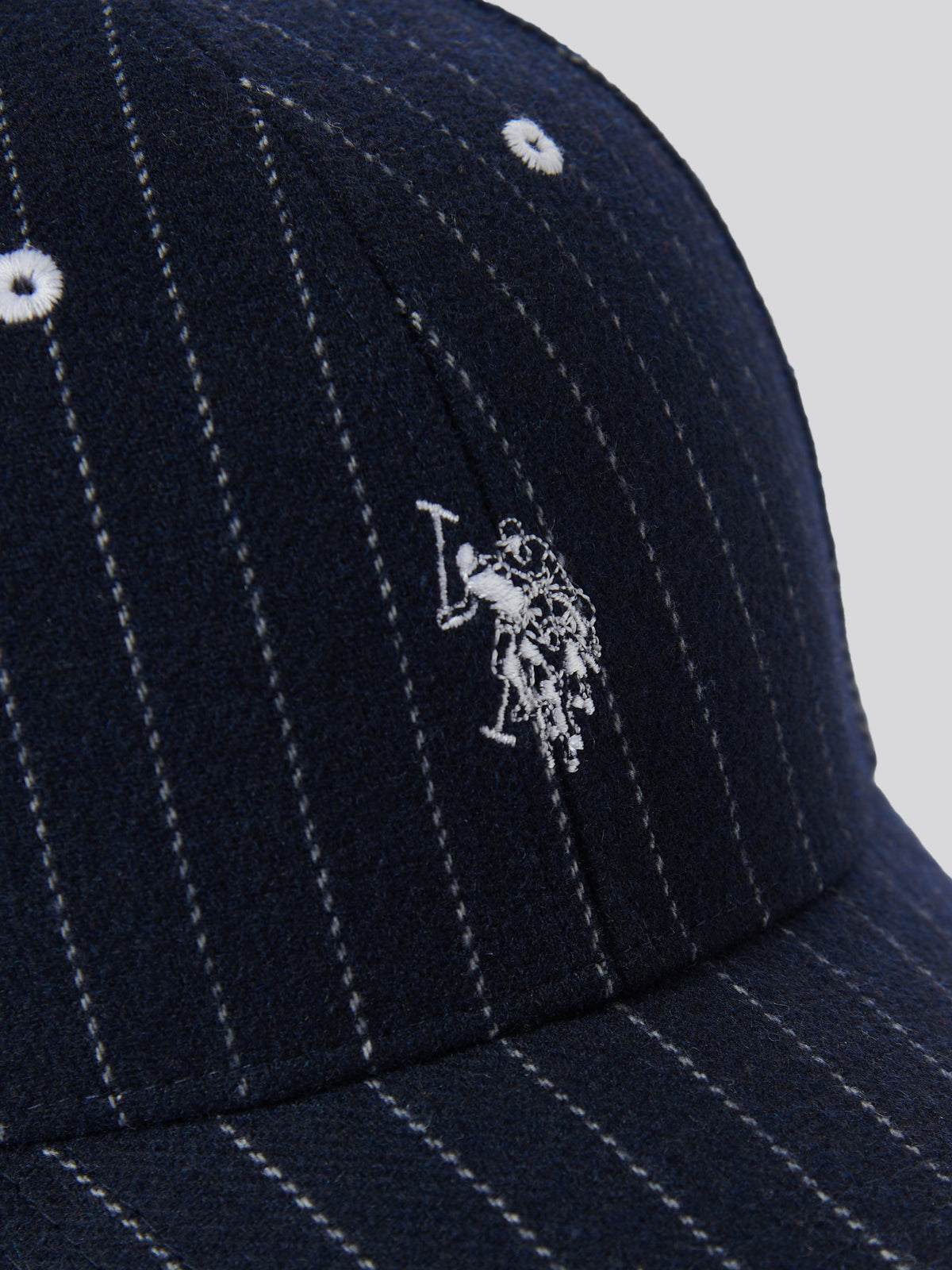 Mens Baseball Stripe Melton Cap Dark Sapphire Navy