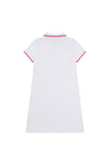 Girls Plain Polo Dress in Bright White