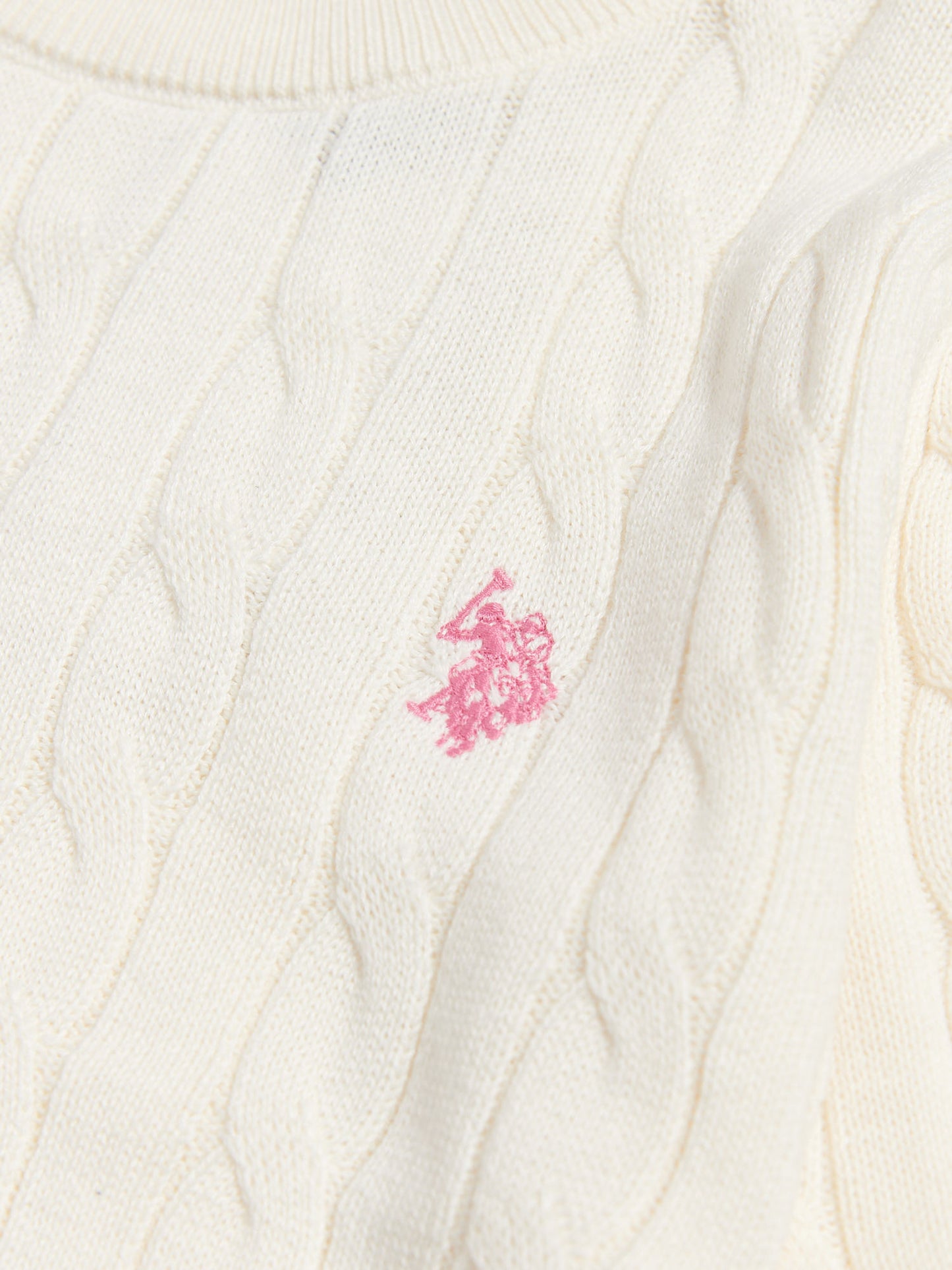 Girls Cable Knit Jumper Marshmallow