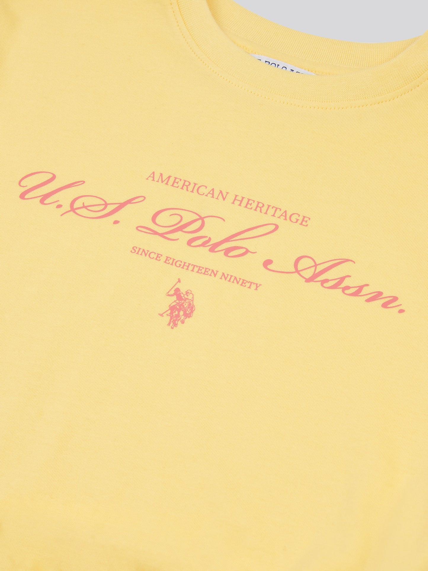 Girls Rounded Elastic Hem Graphic T-Shirt in Sunshine