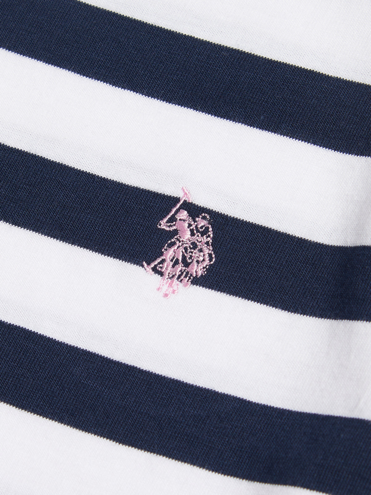 Girls Striped Cold Shoulder T-Shirt Navy Iris