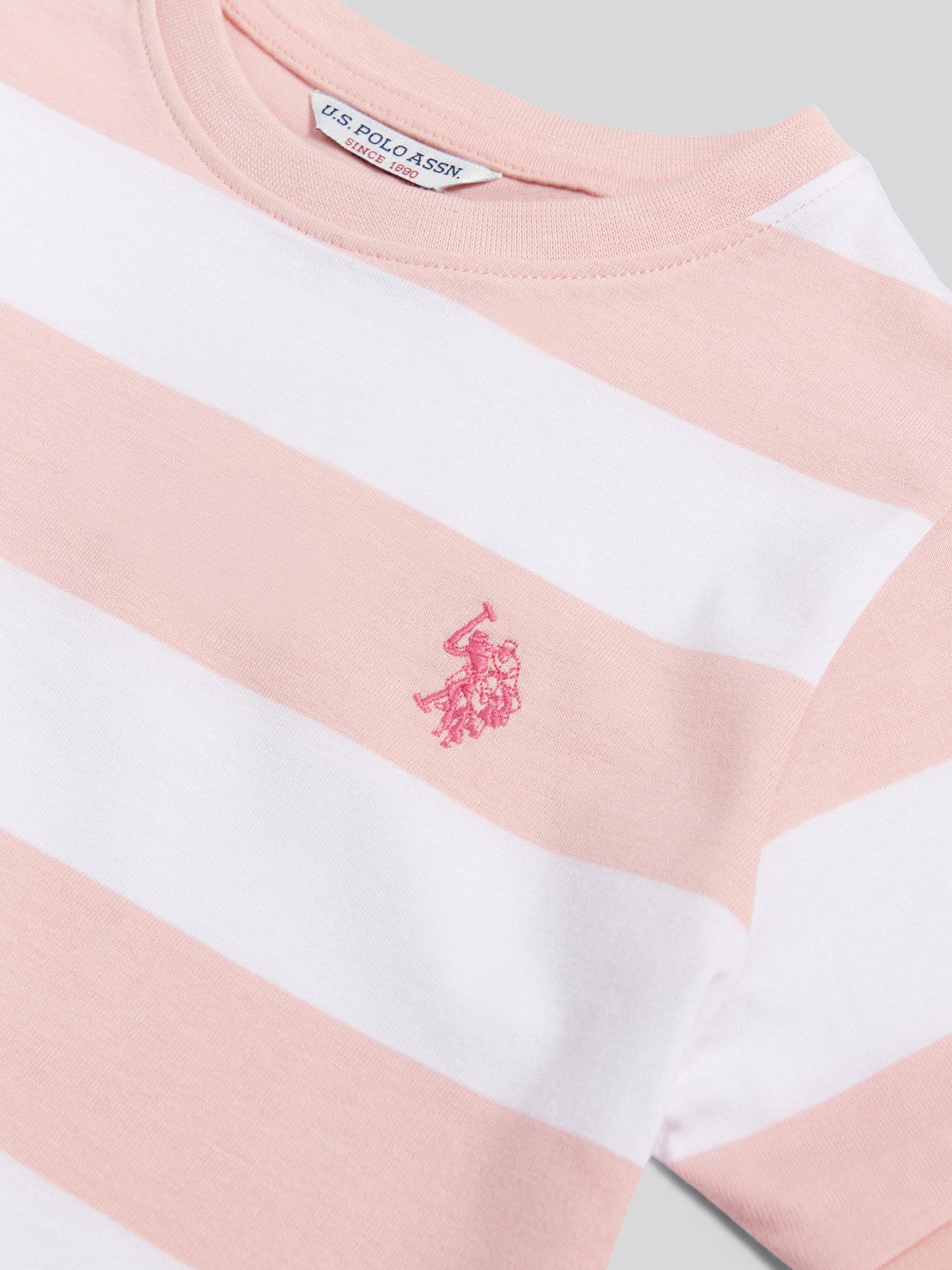 Girls Stripe Logo T-Shirt Crystal Rose
