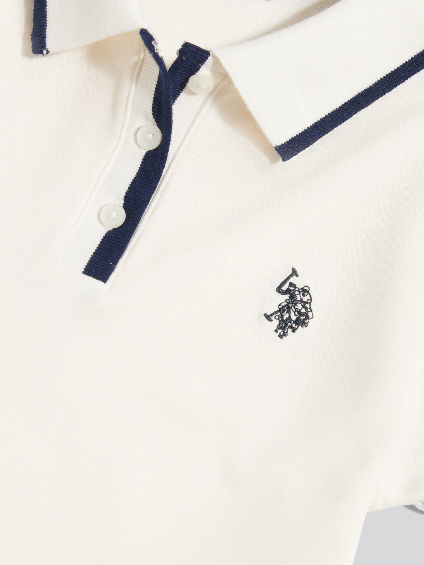 Girls Cap Sleeve Polo Dress Marshmallow