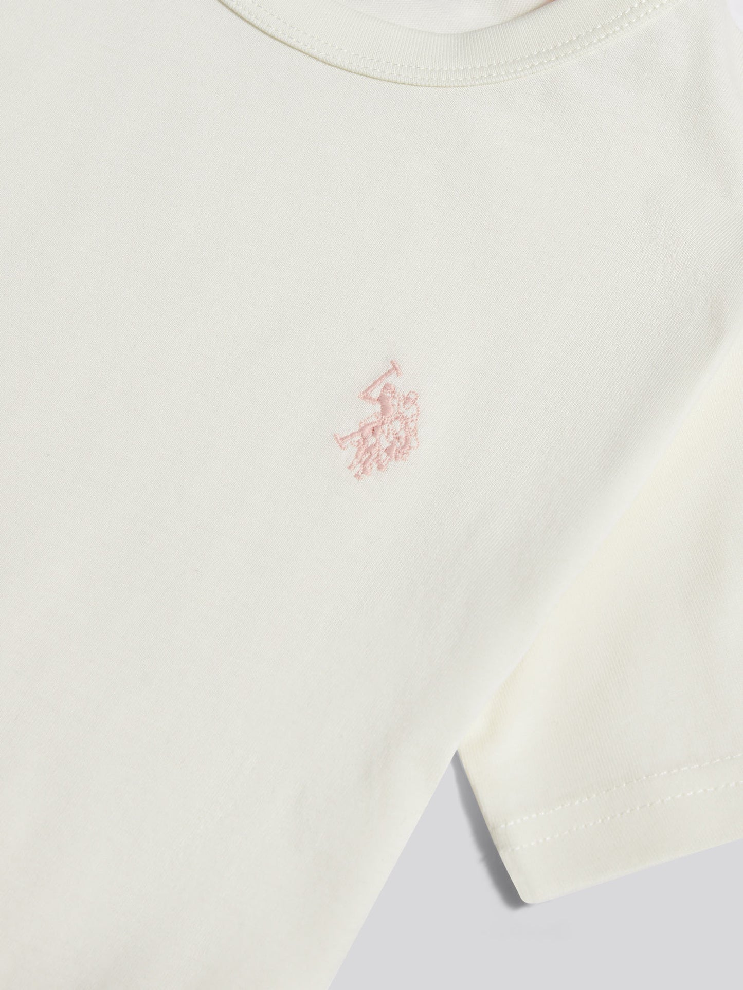 Girls Cotton Double Horsemen T-Shirt Marshmallow