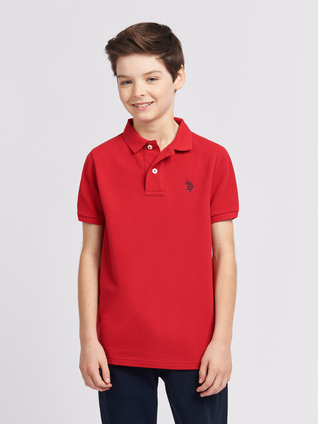 Boys Player 3 Polo Shirt in Haute Red main image 1