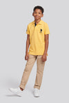 Boys Player 3 Pique Polo Shirt in Sunset Gold