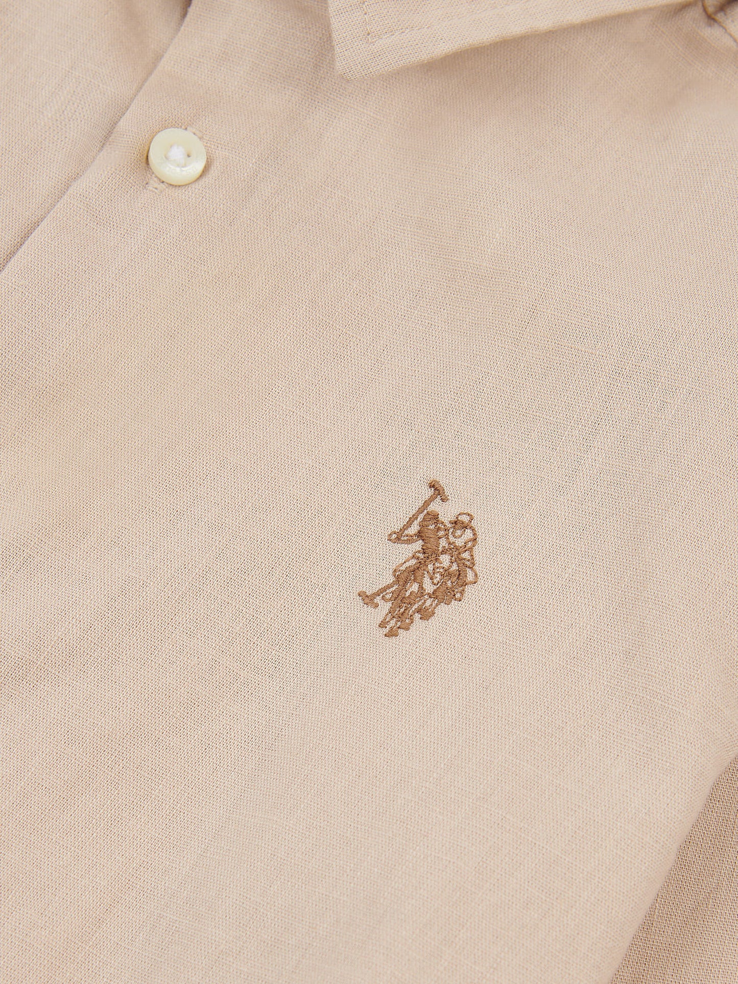 Boys Linen Blend Shirt in Doeskin