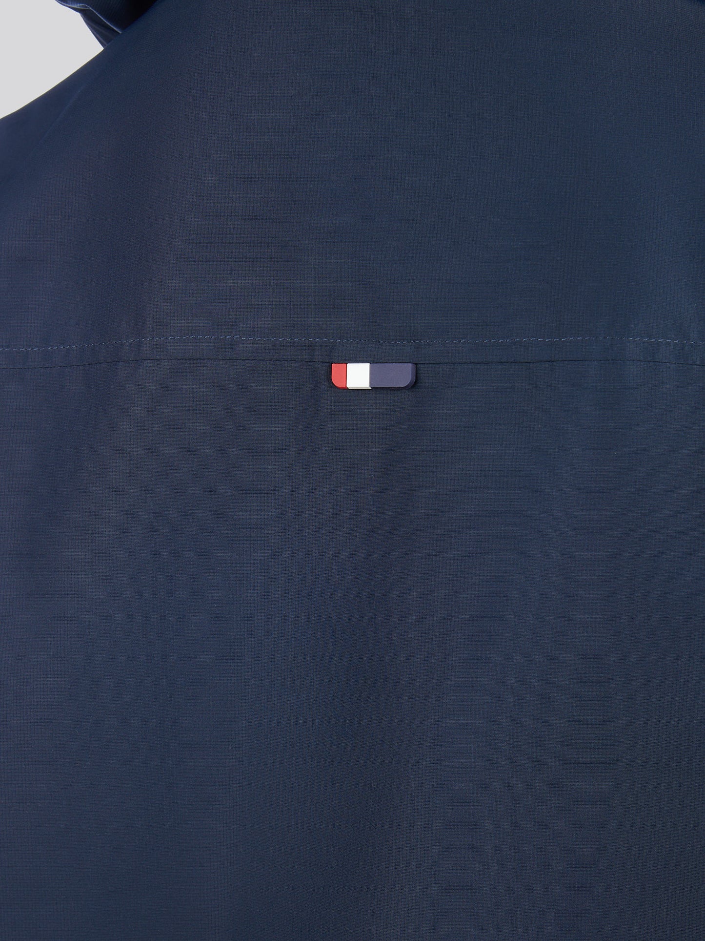 Boys Fleece Lined Windcheater in Dark Sapphire Navy / Haute Red DHM