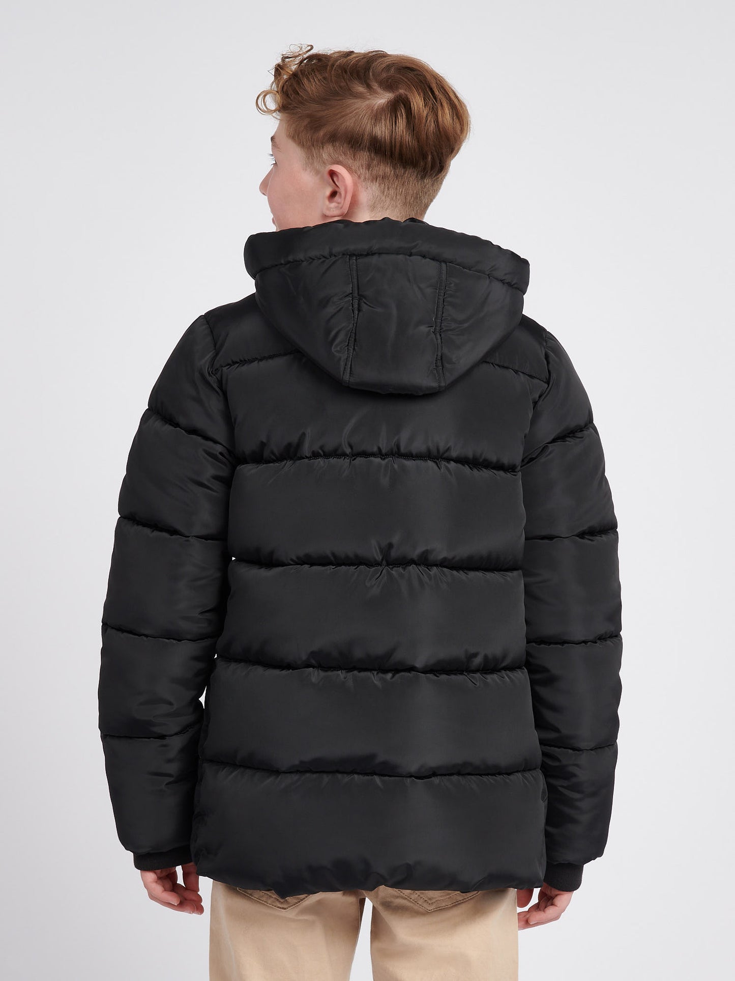 Boys Heavy Puffer Coat in Black