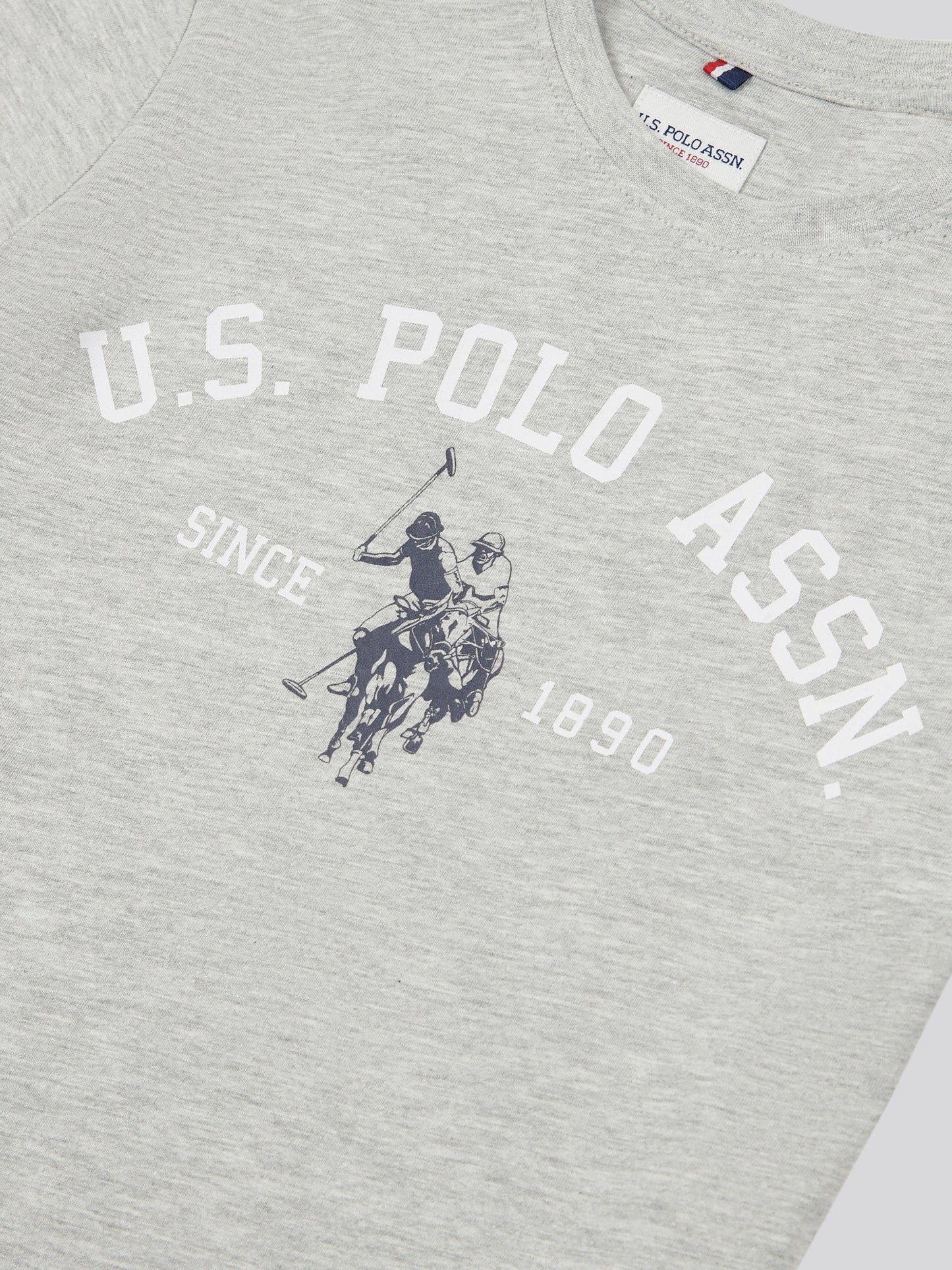 Boys Signature Arch Print T-Shirt in Mid Grey Marl