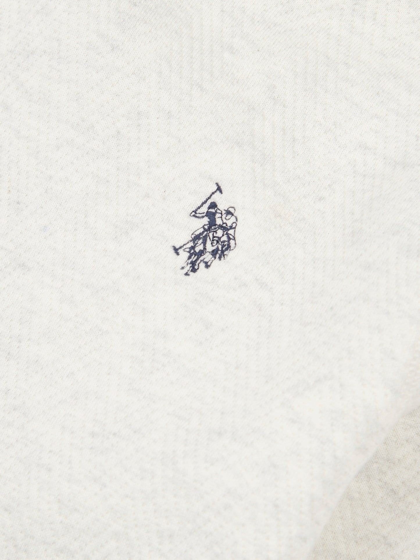 Boys Double Horsemen Herringbone Hoodie in Light Grey Marl