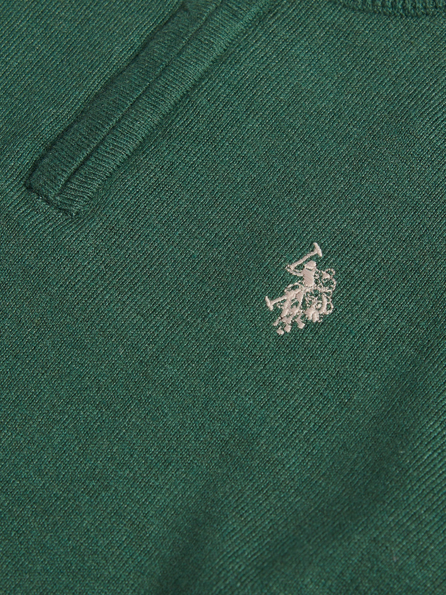 Boys Knitted Cotton Rich 1/4 Zip in Pineneedle