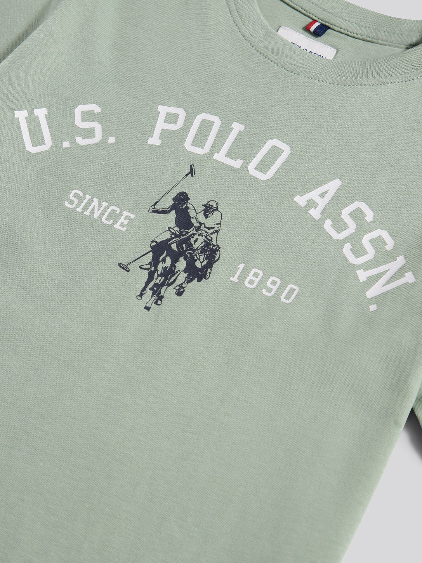 Boys Signature Arch Print T-Shirt in Iceberg Green