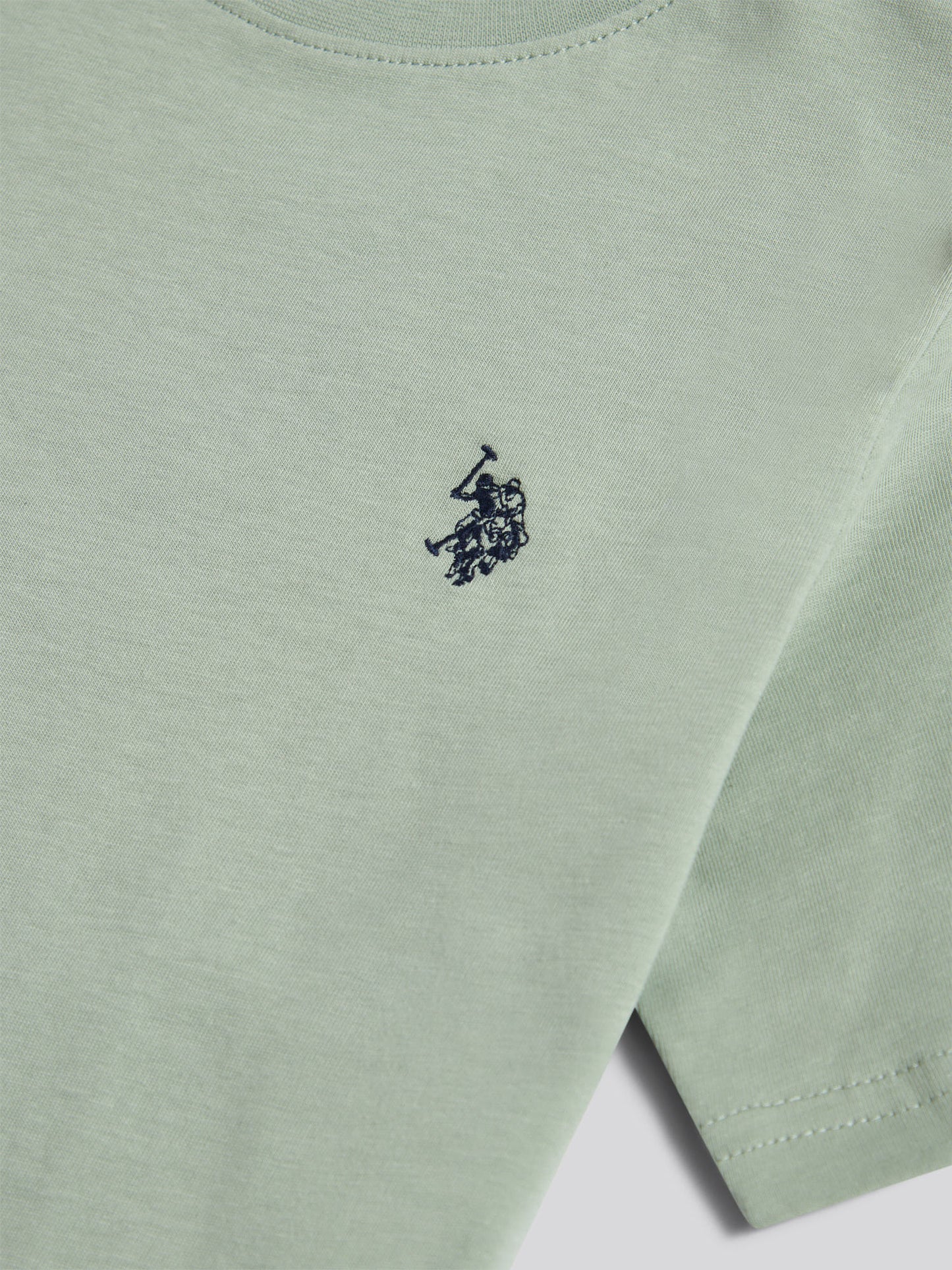 Boys Texture Double Horsemen T-Shirt in Iceberg Green