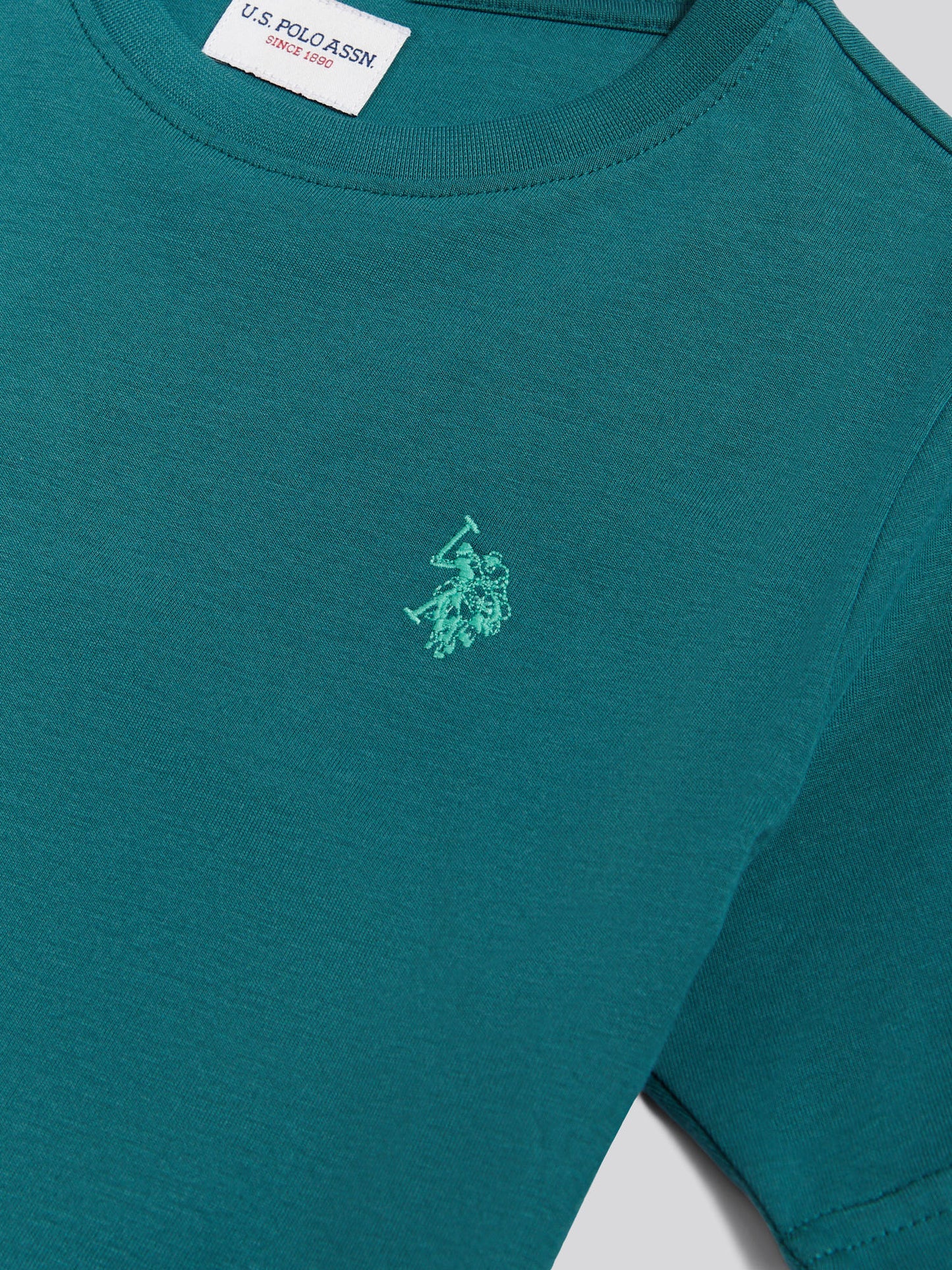Boys Texture Double Horsemen T-Shirt Mediterranea