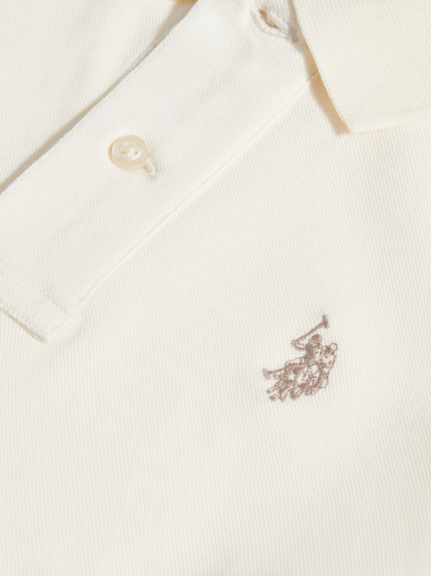 Boys Double Horsemen Polo Shirt in Whisper White
