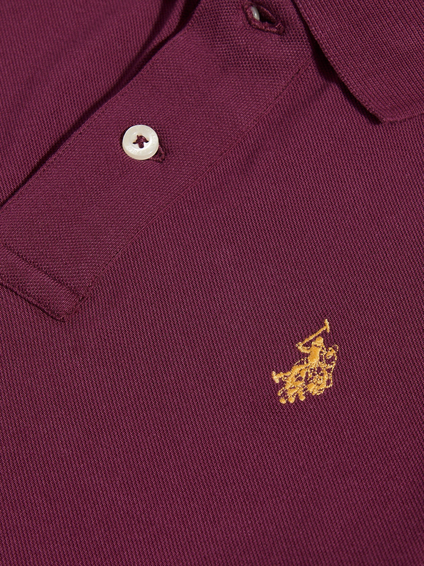 Boys Double Horsemen Polo Shirt in Grape Wine