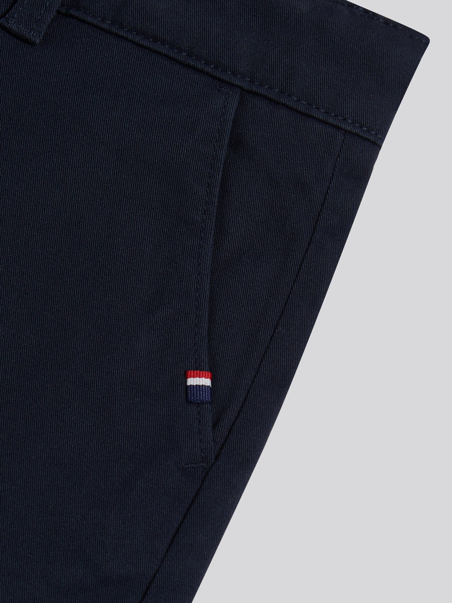 Boys Classic Chino Short in Dark Sapphire Navy / Haute Red DHM