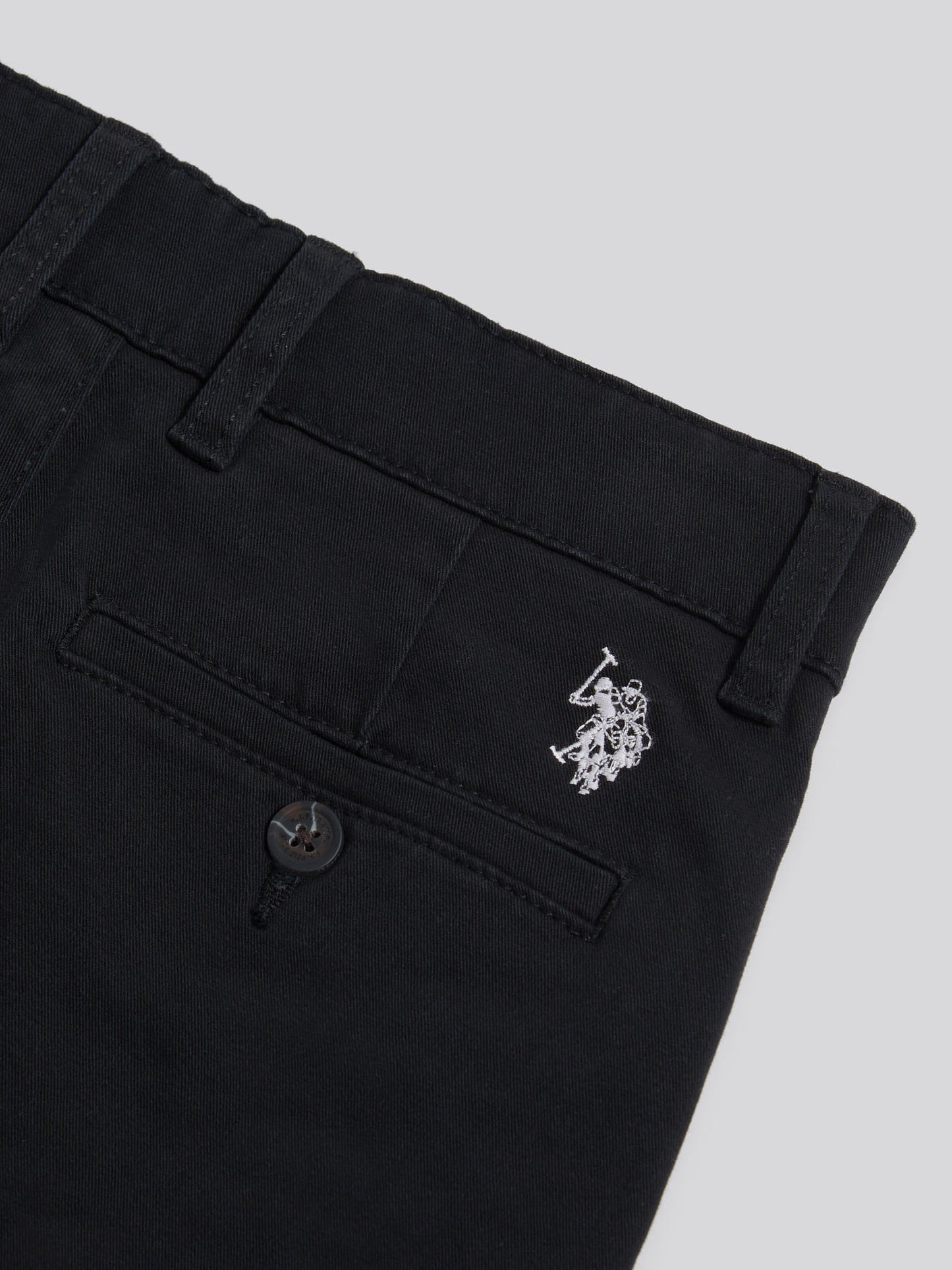 Boys Classic Chino Short Black Bright White DHM