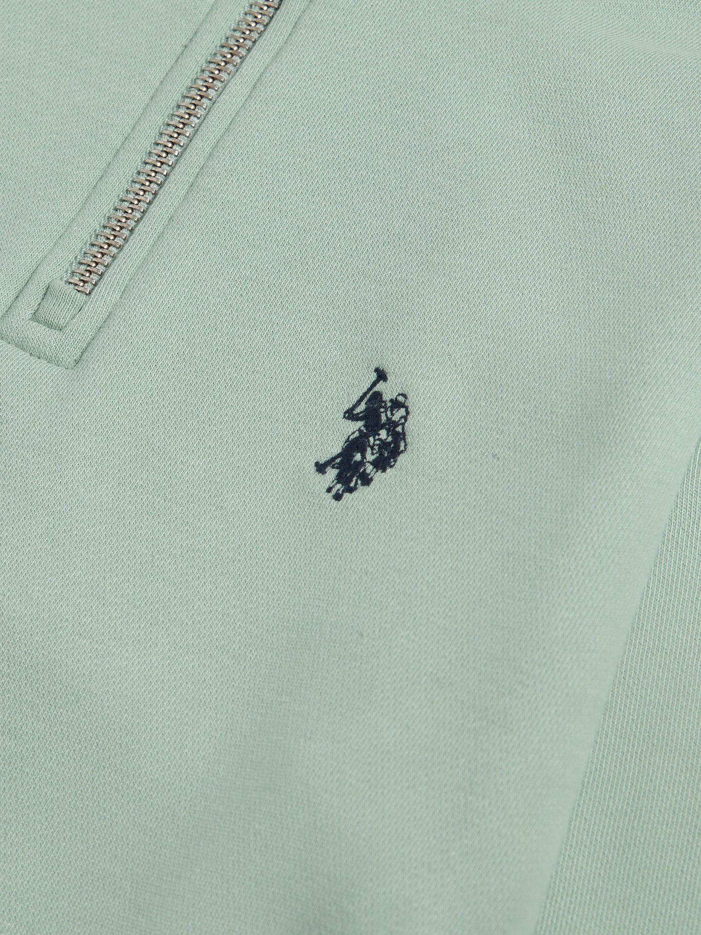 Boys Double Horsemen ¼ Zip in Iceberg Green