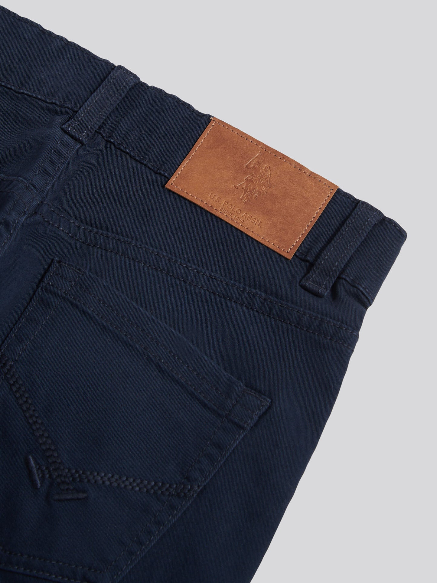 Boys Core 5 Pocket Trouser in Dark Sapphire Navy / Haute Red DHM