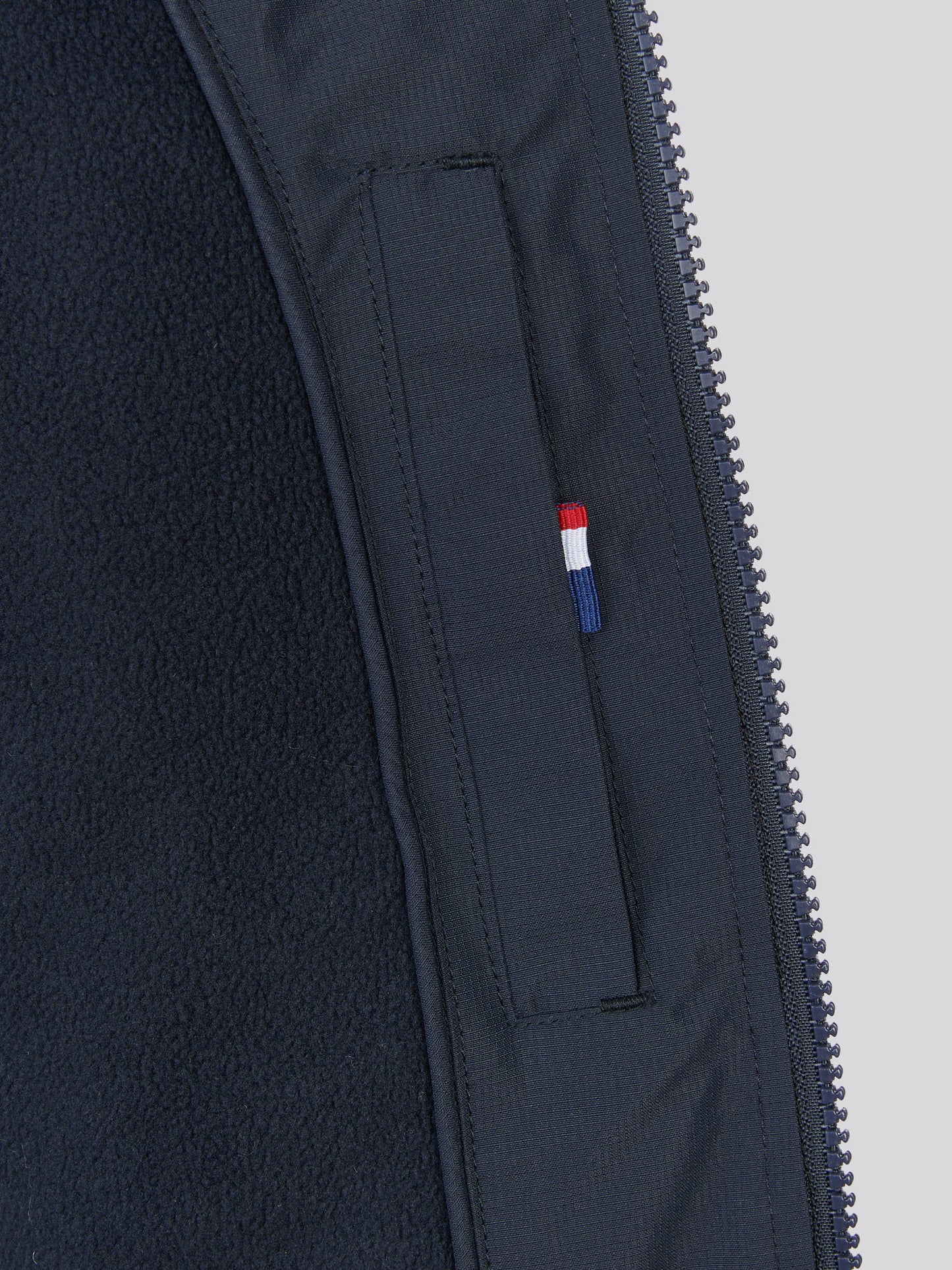 Boys Fleece Lined Windbreaker Jacket Dark Sapphire Navy / Haute Red DHM