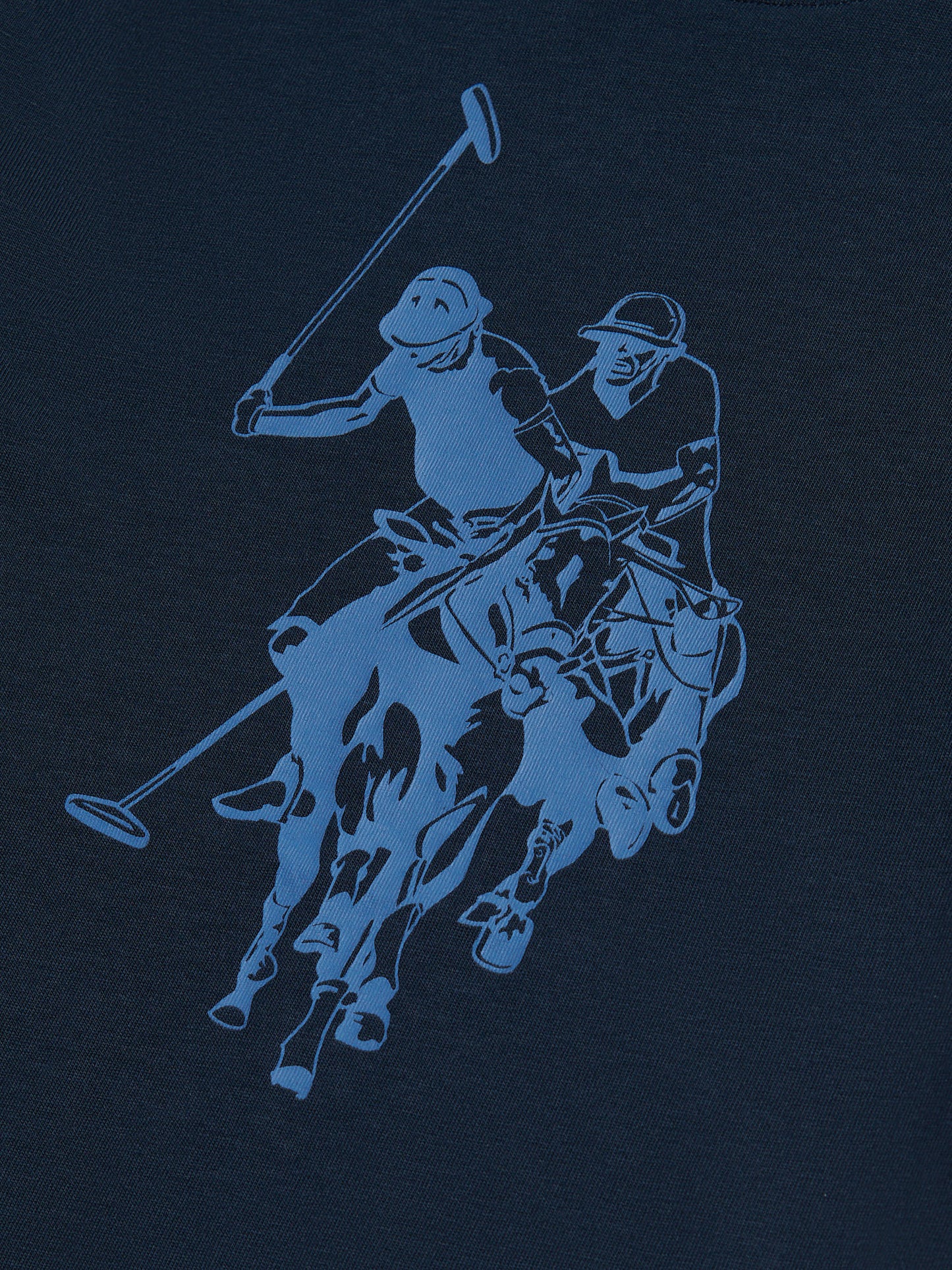 Boys Double Horsemen Graphic T-Shirt in Dark Sapphire Navy