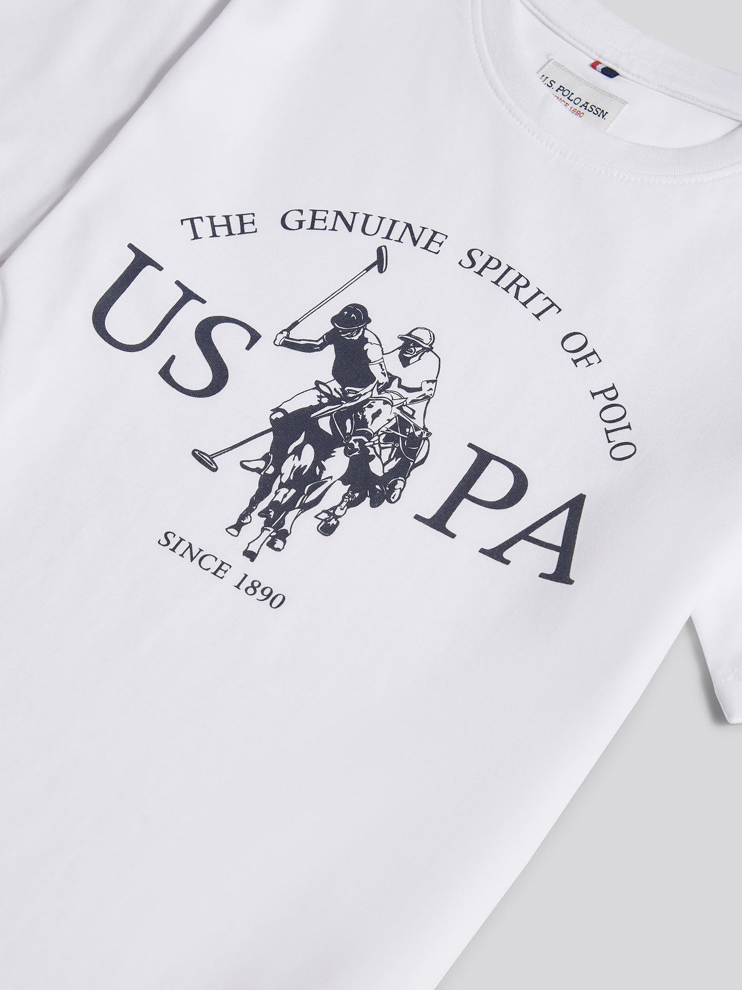 Boys USPA Print Graphic T-Shirt in Bright White