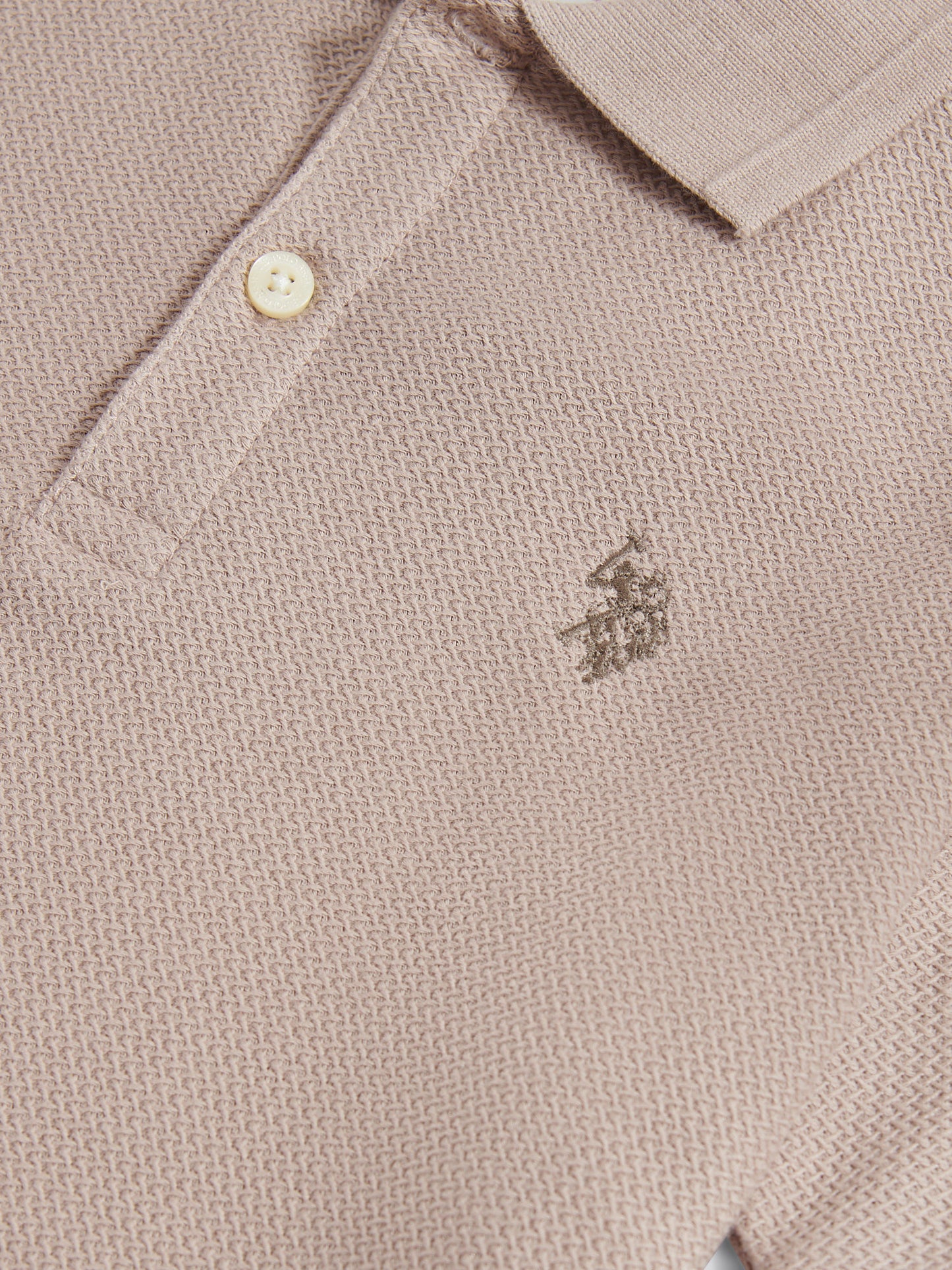 Boys Herringbone Texture Polo Shirt in Atmosphere