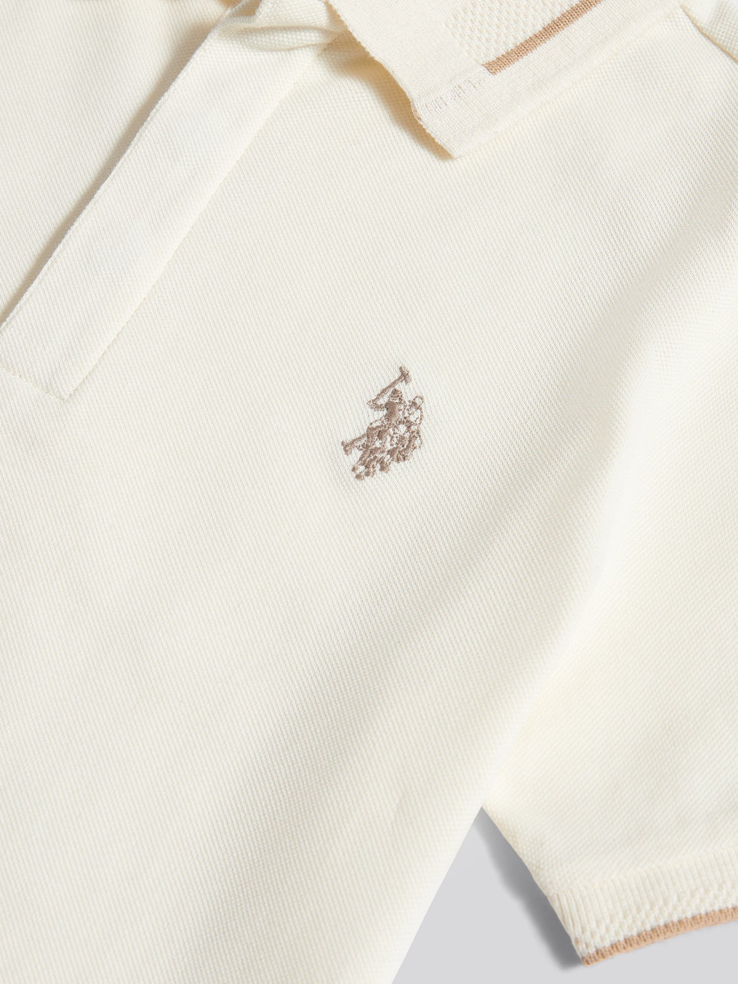 Boys Smart Pique Polo Shirt in Whisper White