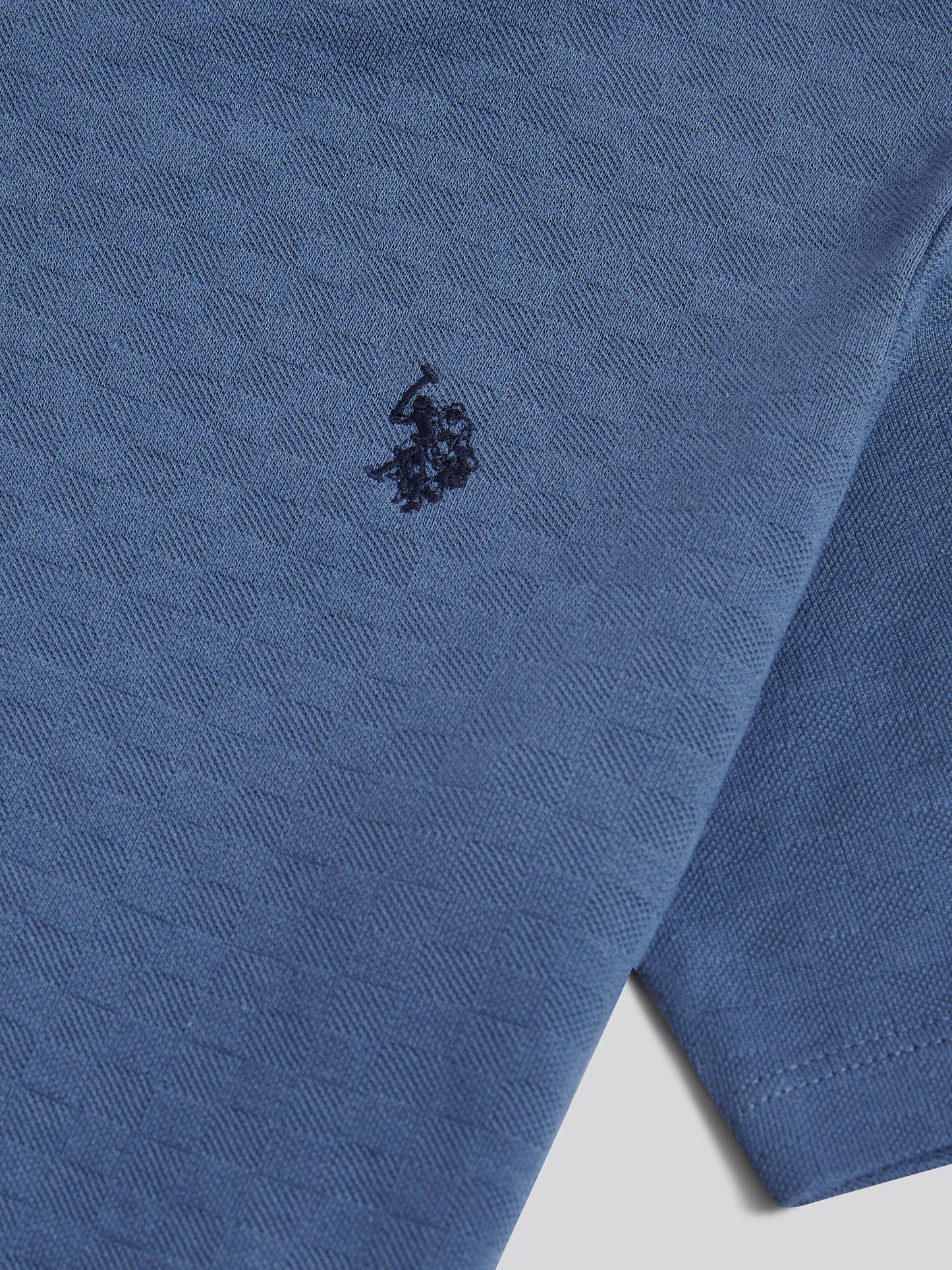 Boys Check Texture T-Shirt, in Vintage Indigo