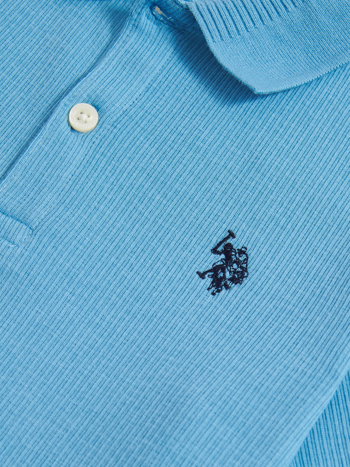 Boys Heritage Textured Polo Shirt in Heritage Blue