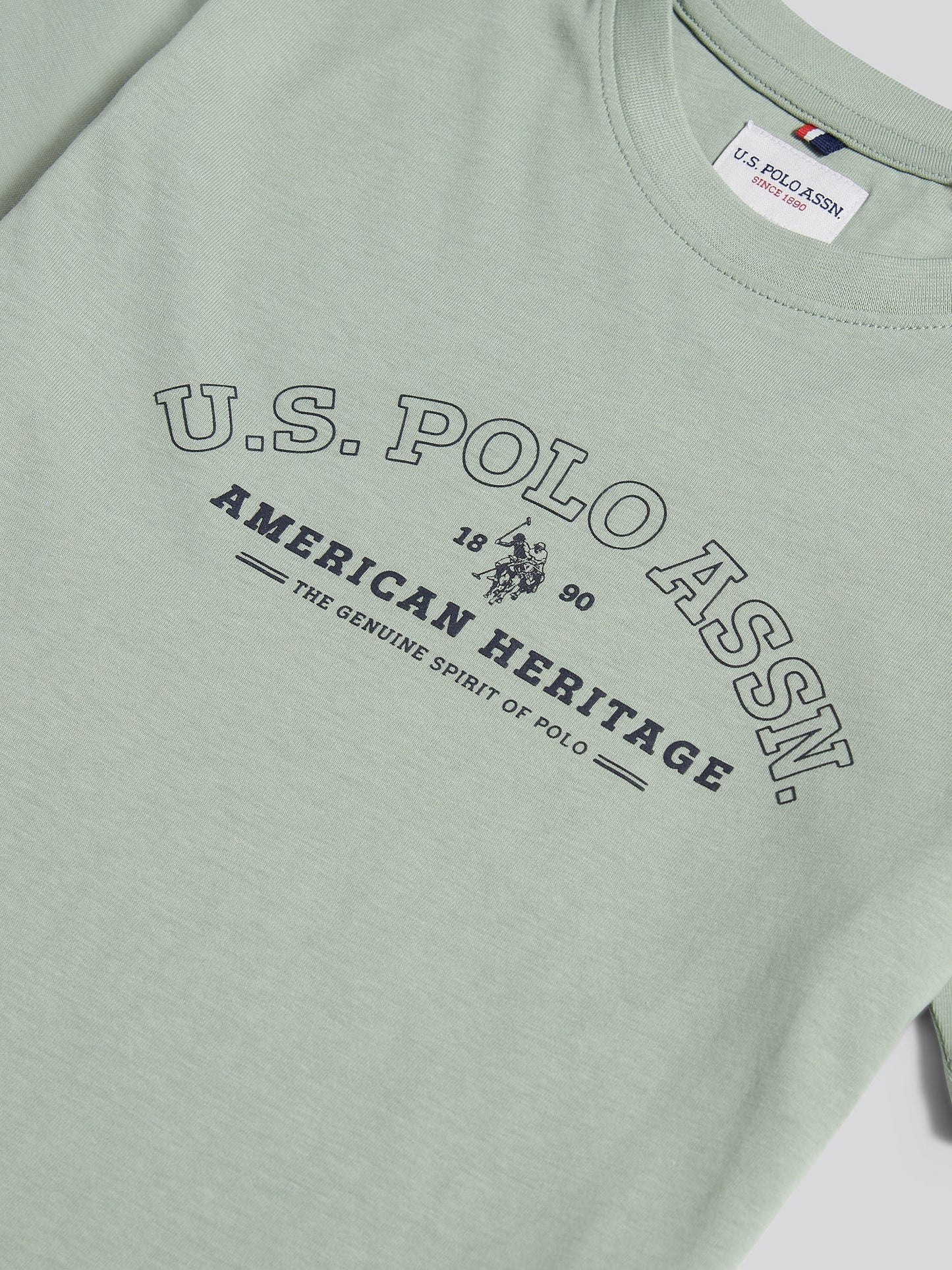 Boys Heritage Graphic Print T-Shirt in Iceberg Green