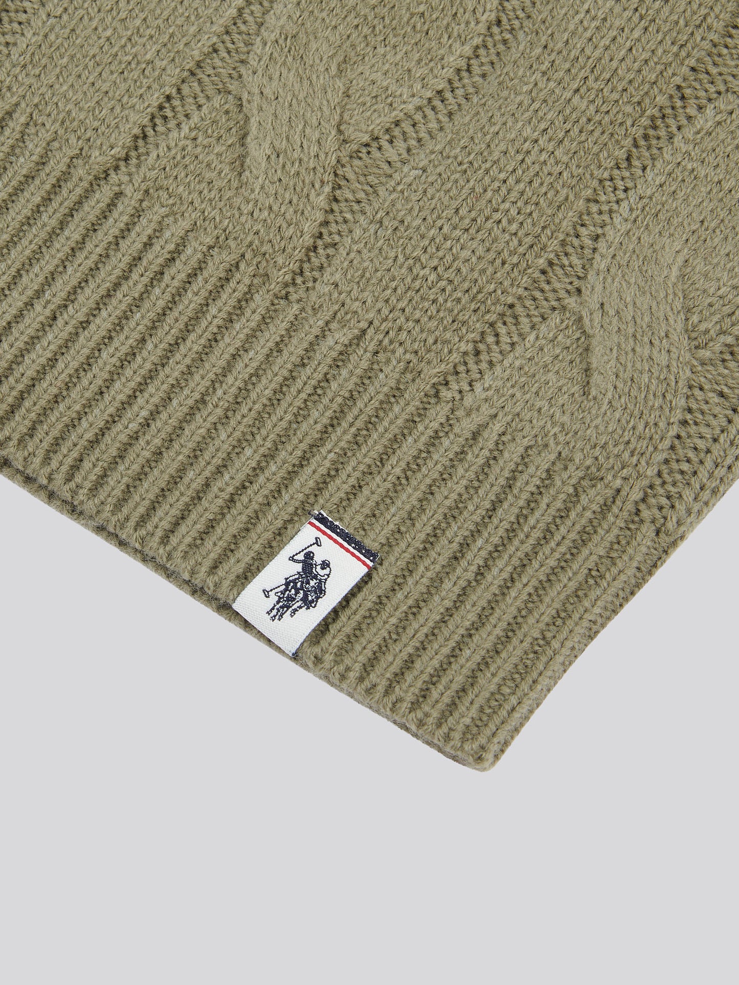 Boys Cable Knit Crew in Mulled Basil