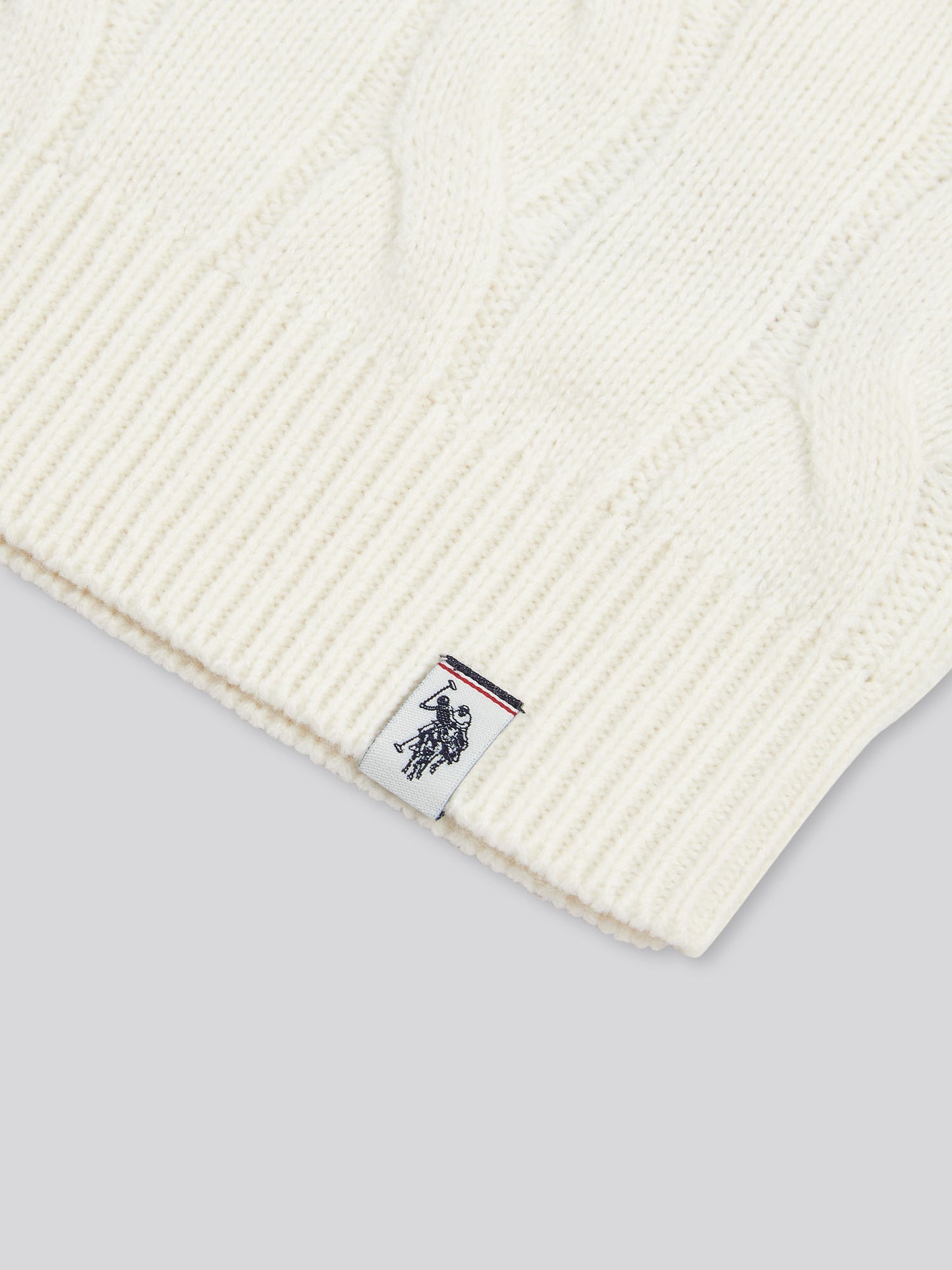 Boys Cable Knit Funnel in Whisper White