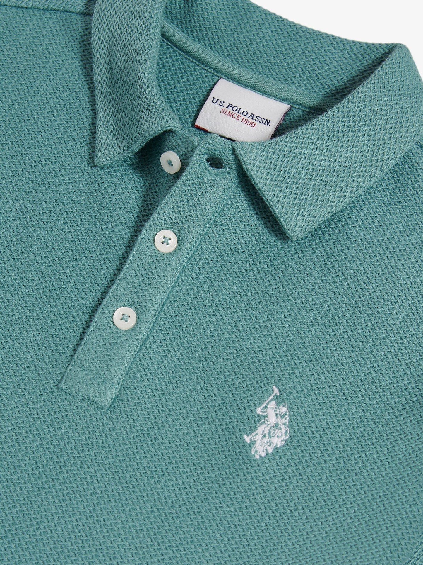 Boys Herringbone Collar Polo Shirt Arctic