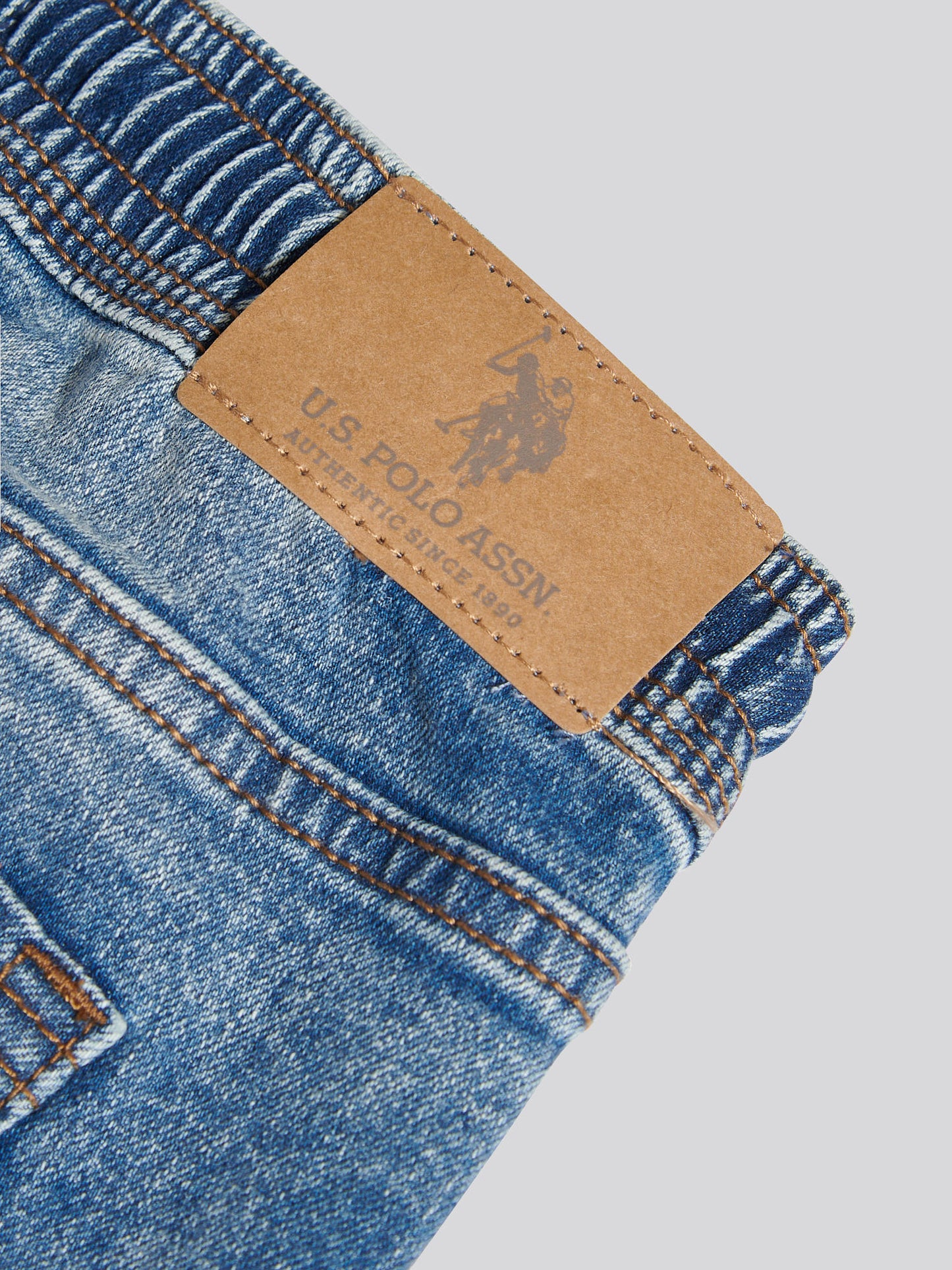 Boys Cargo Fit Stretch Jeans Worn Wash