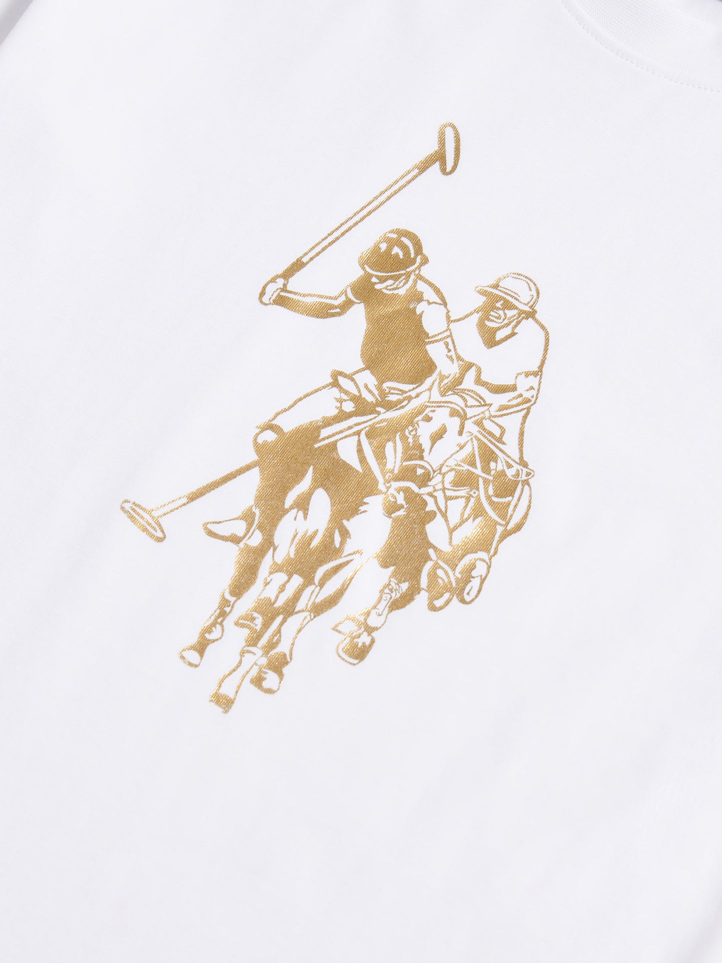 Womens Gold Logo T-Shirt in Bright White