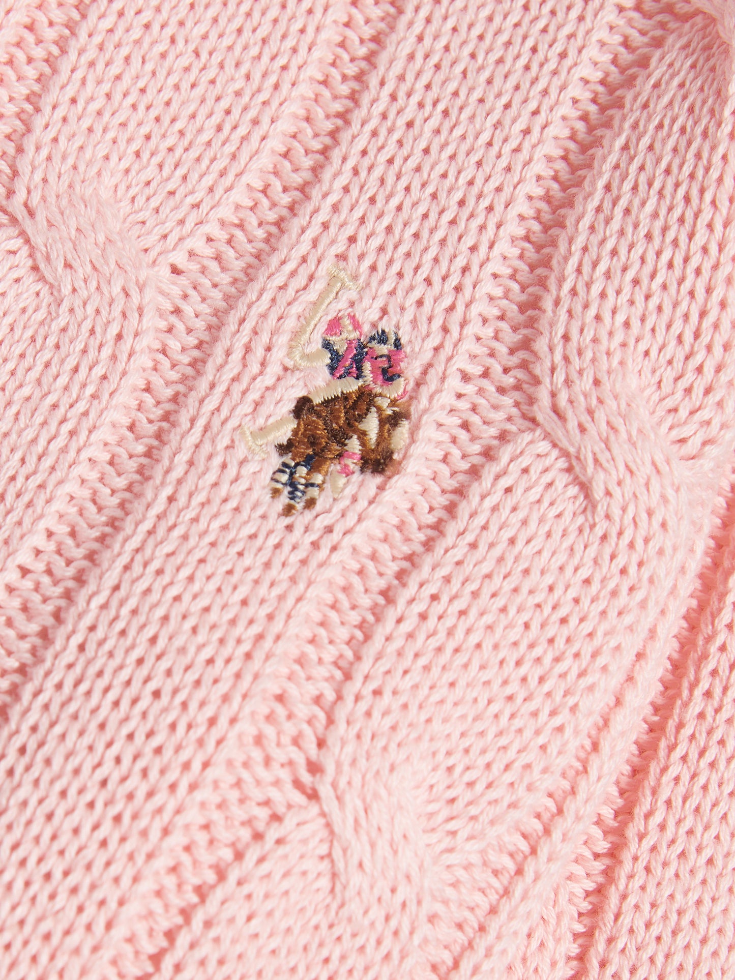 Womens Crew Neck Cable Jumper Crystal Rose
