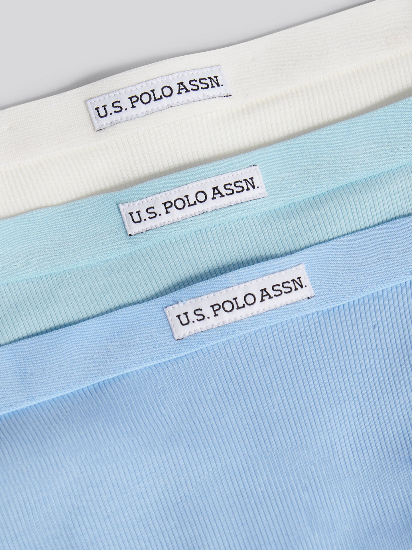 Womens 3 Pack Lace Trim Rib Thong in Aquamarine