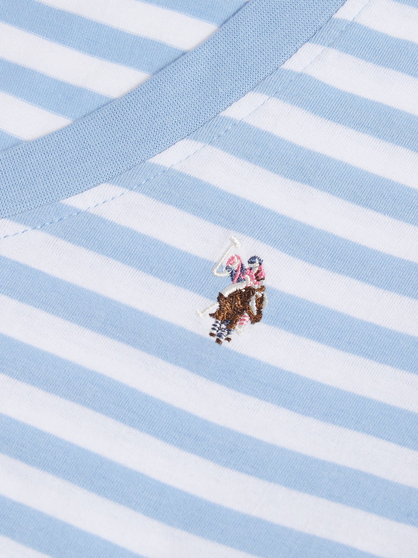 Womens Stripe V-Neck Neck T-Shirt Open Air
