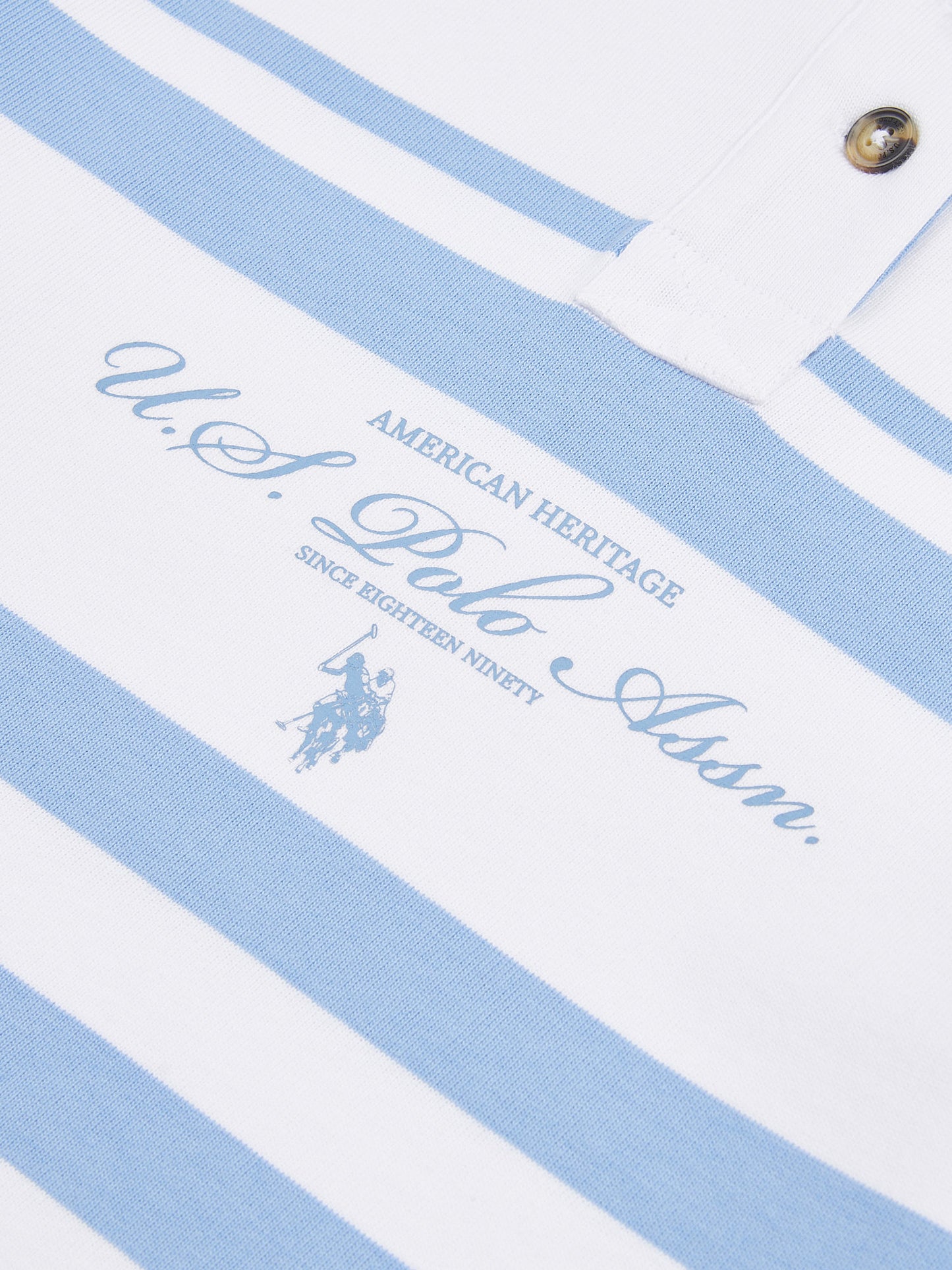 Womens Premium Graphic Stripe Funnel Neck Top in Vista Blue