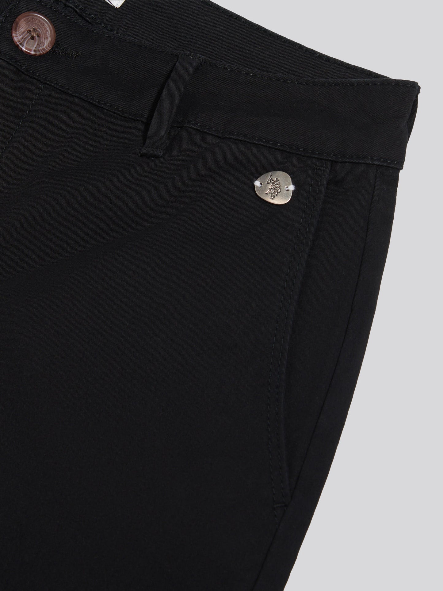 Womens Ankle Wide Leg Chino Trouser in Black