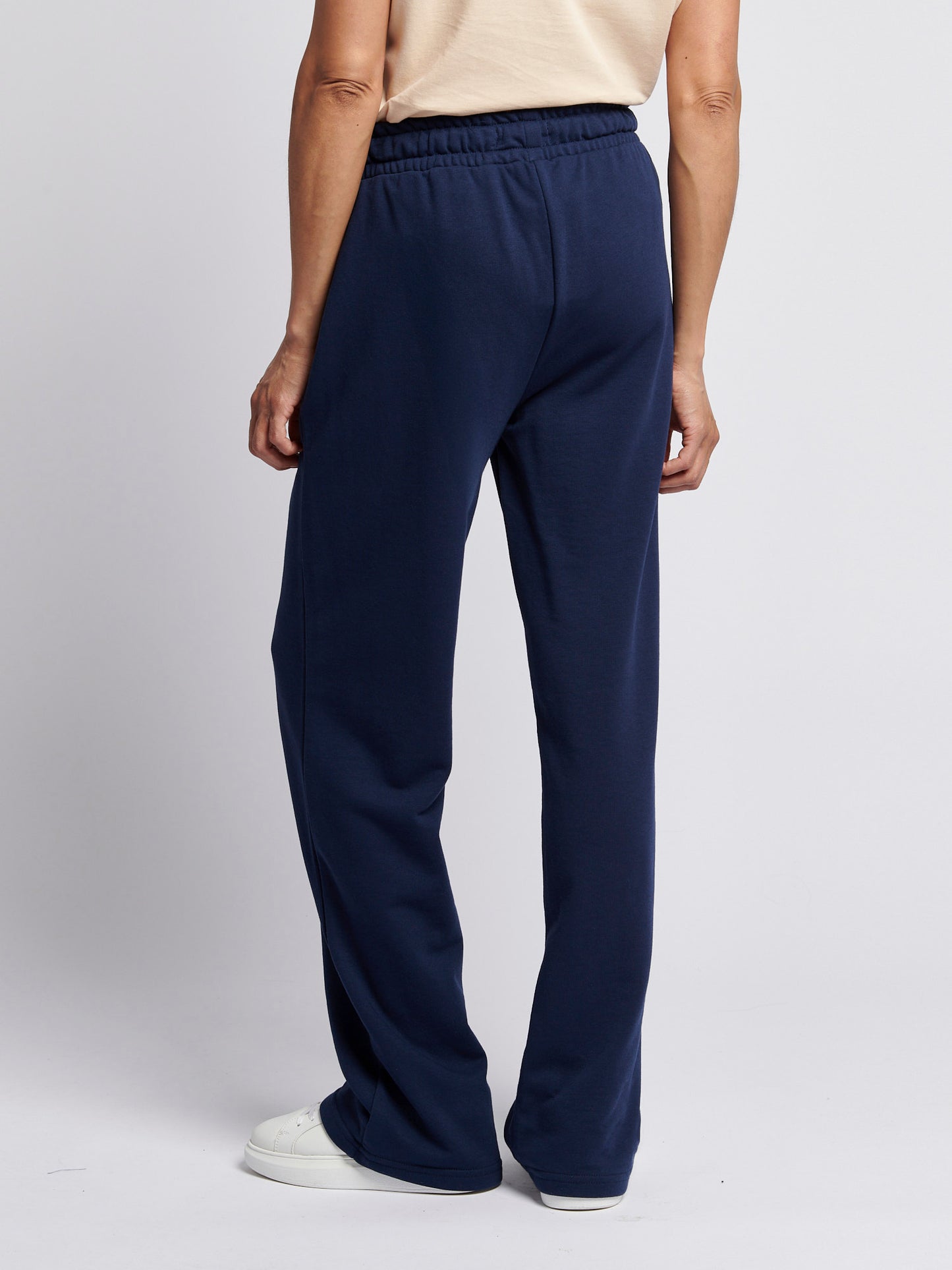 Womens Double Horsemen Wide Leg Jogger in Navy Iris