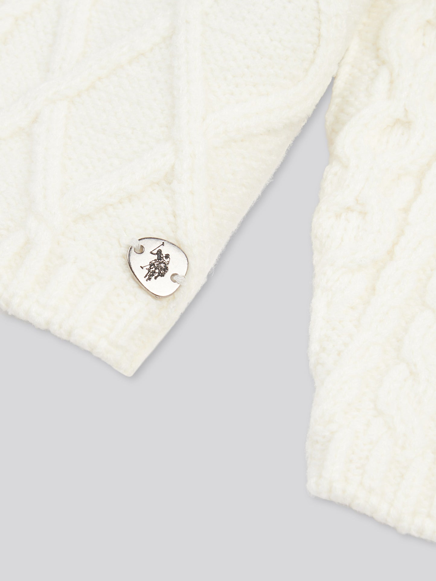 Womens Aran Cable Cardigan Marshmallow