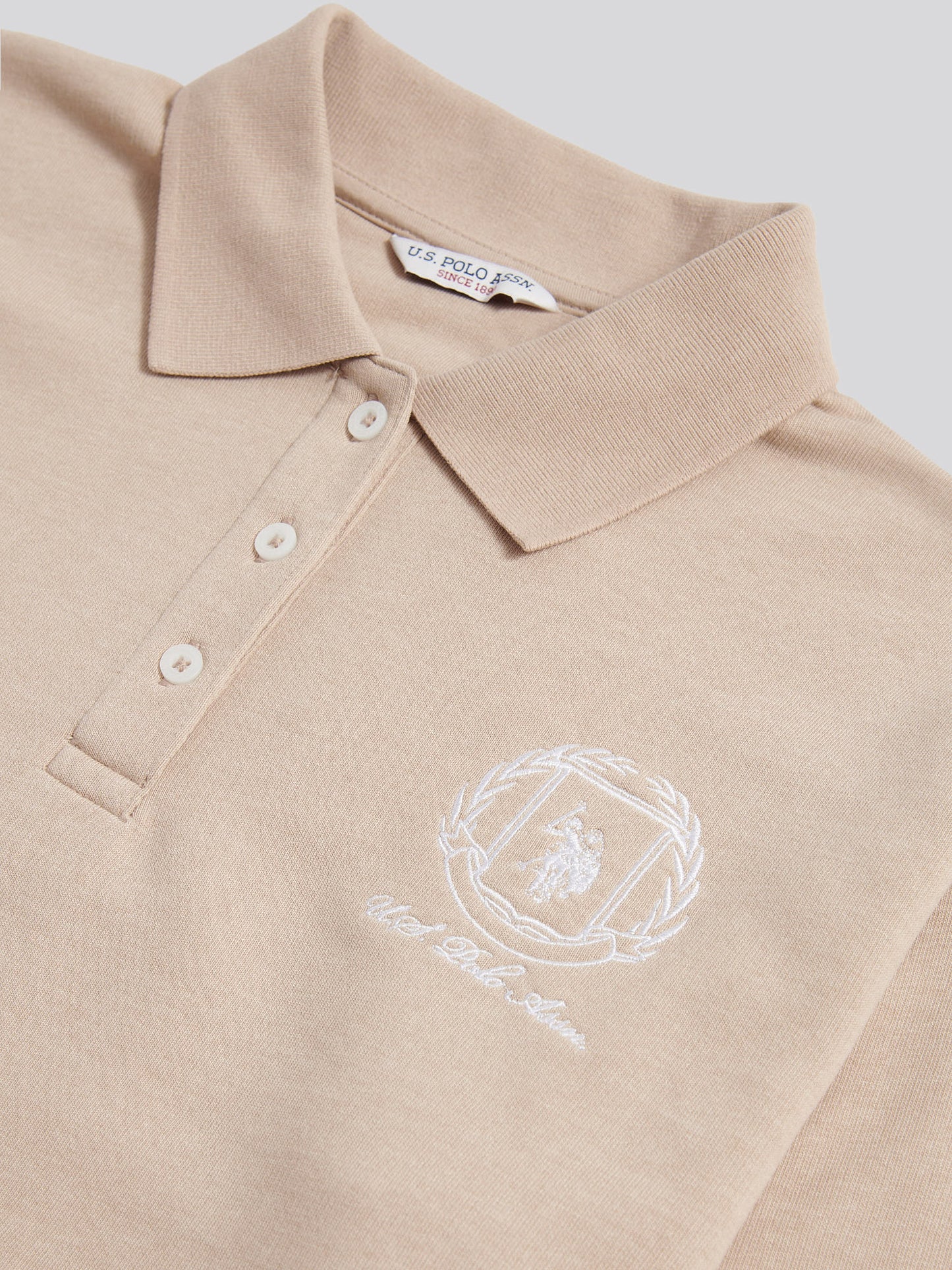 Womens Wreath Graphic Tipped Rugby Sweat in Natural