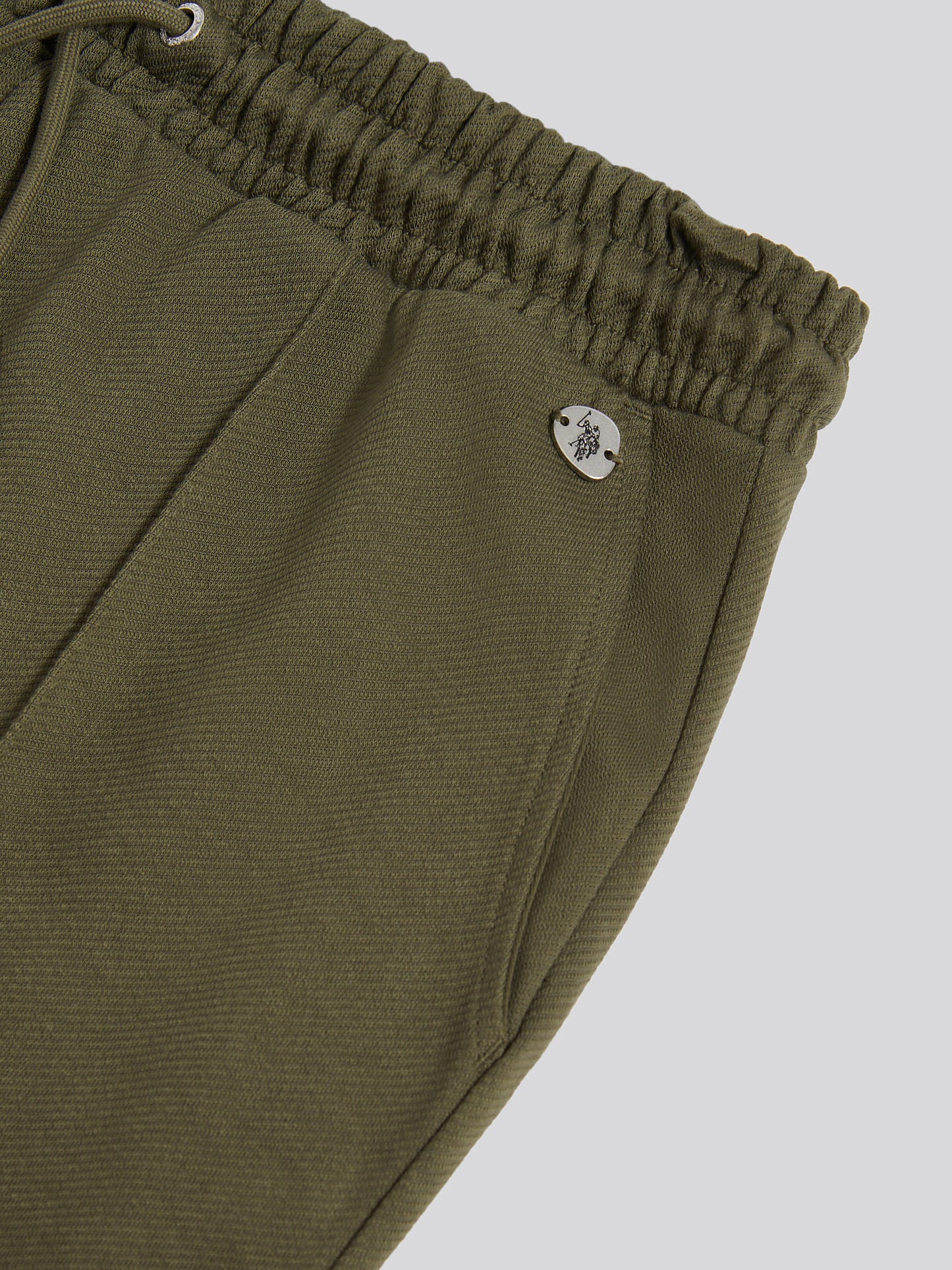 Womens Twill Texture Wide Leg Jogger in Kalamata Green