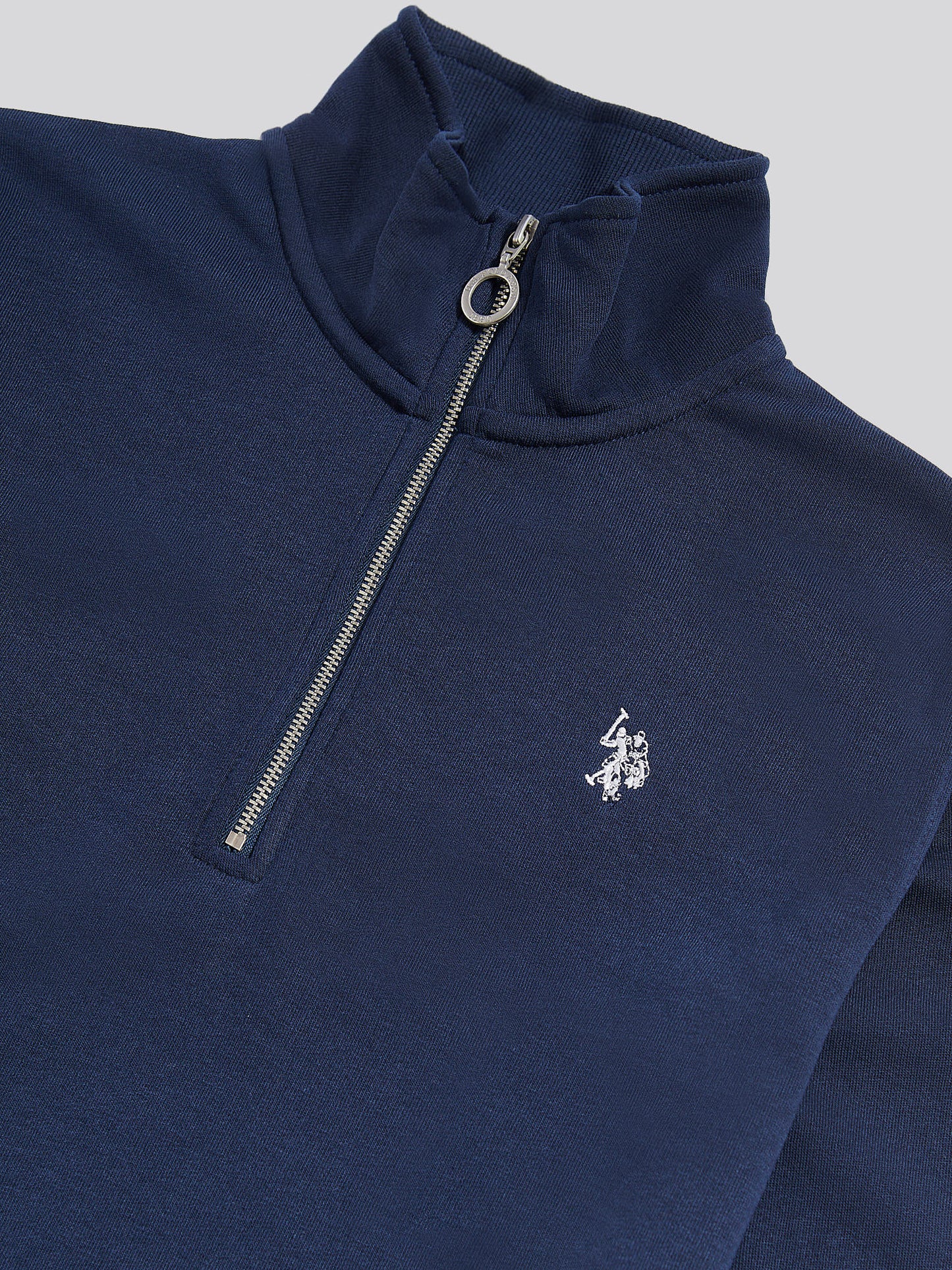 Womens Double Horsemen ¼ Zip Sweat in Navy Iris