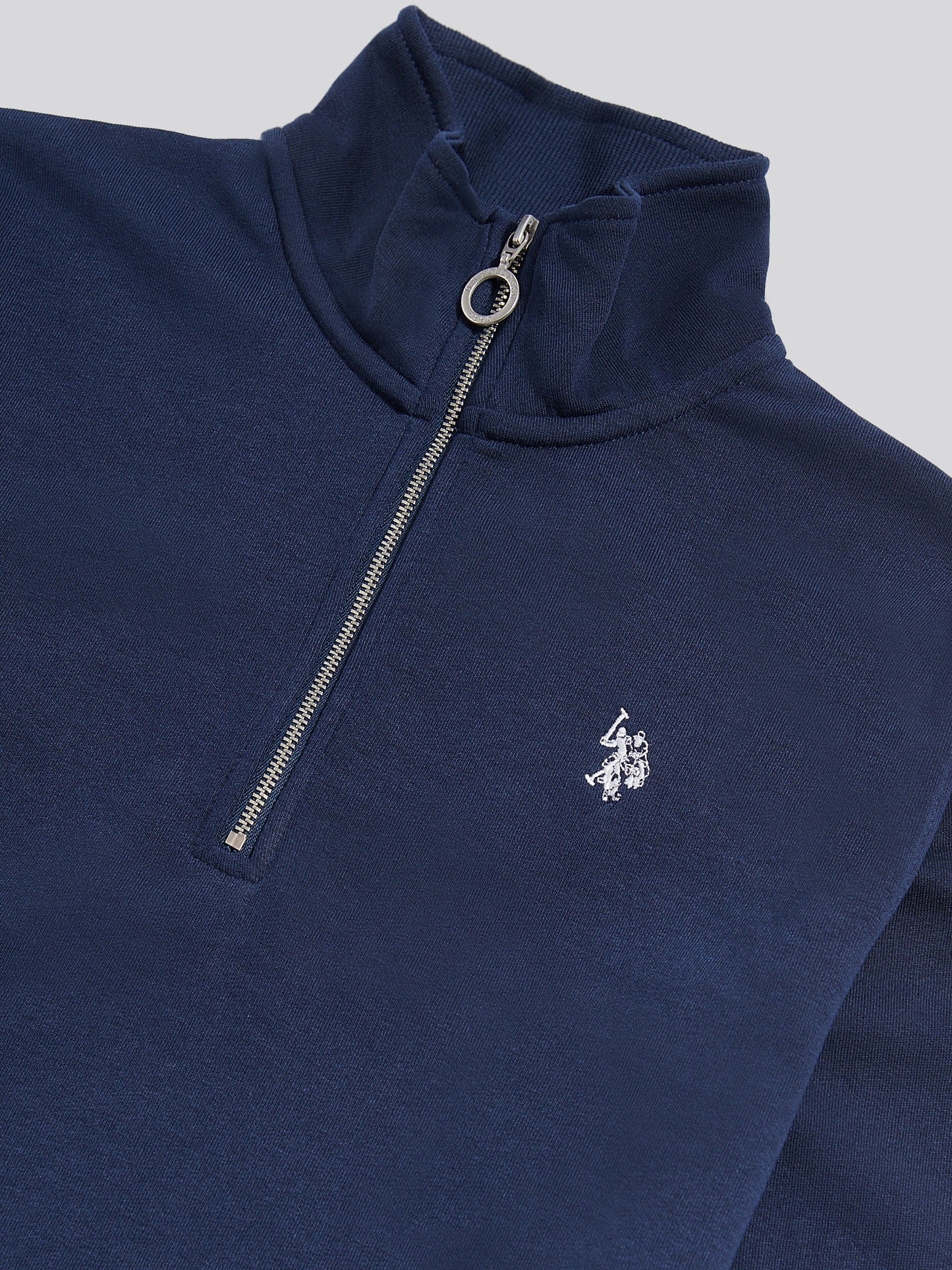 Womens Double Horsemen ¼ Zip Sweat in Navy Iris