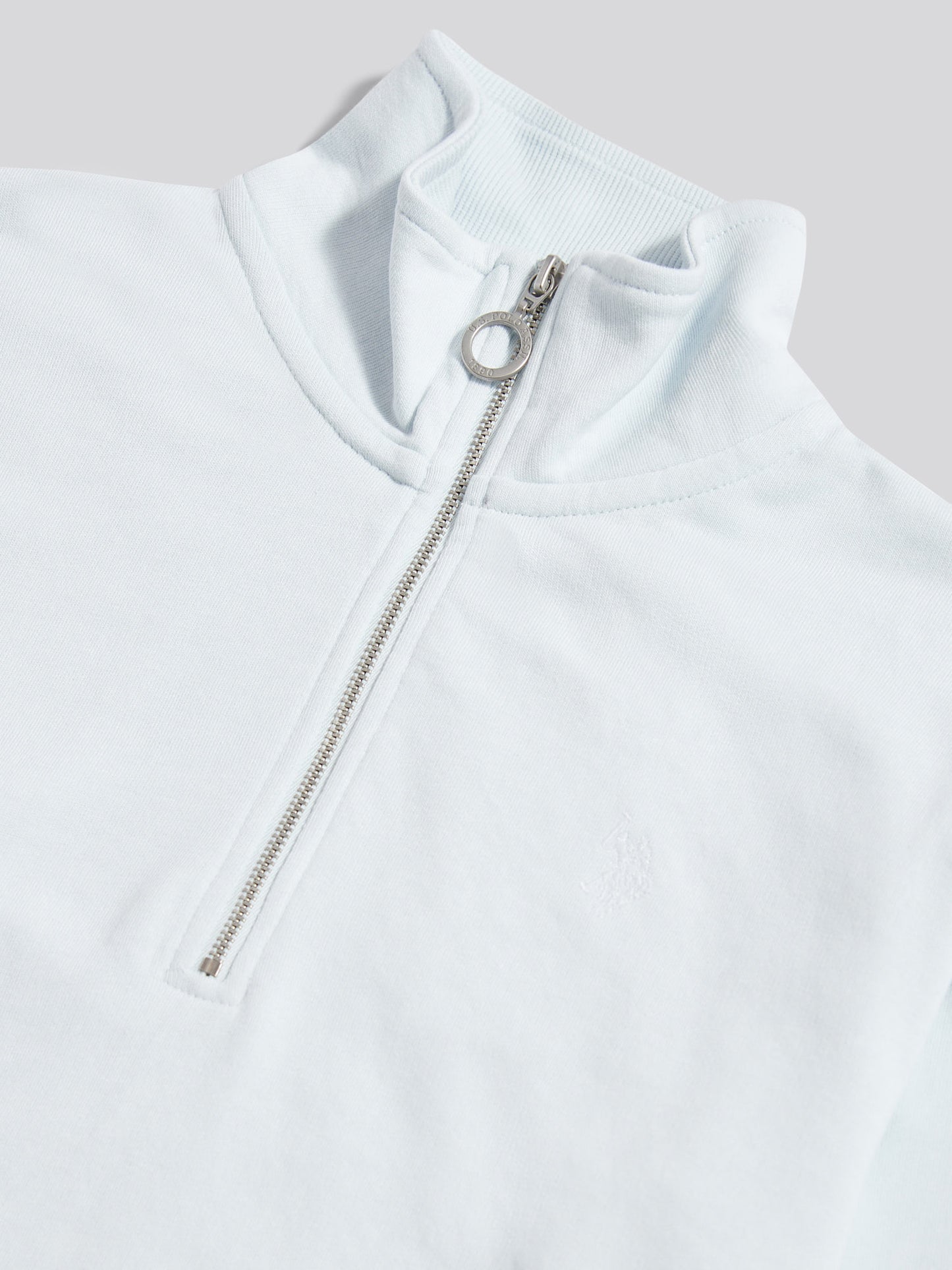 Womens Double Horsemen ¼ Zip Sweat in Ballad Blue